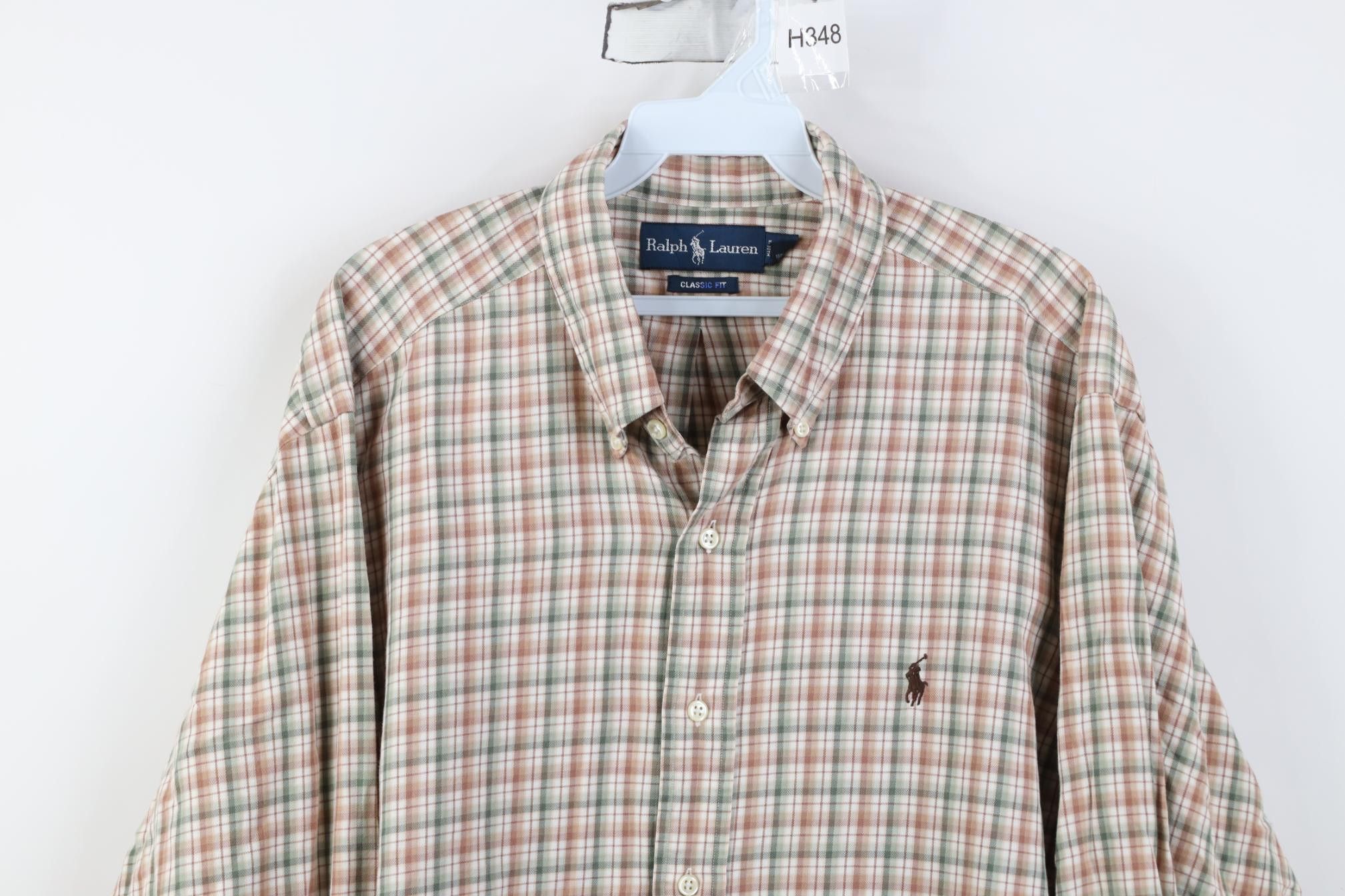 Polo Ralph Lauren Vintage 90s Ralph Lauren Button Down Shirt Earth Tone Plaid Size US XL / EU 56 / 4 - 2 Thumbnail