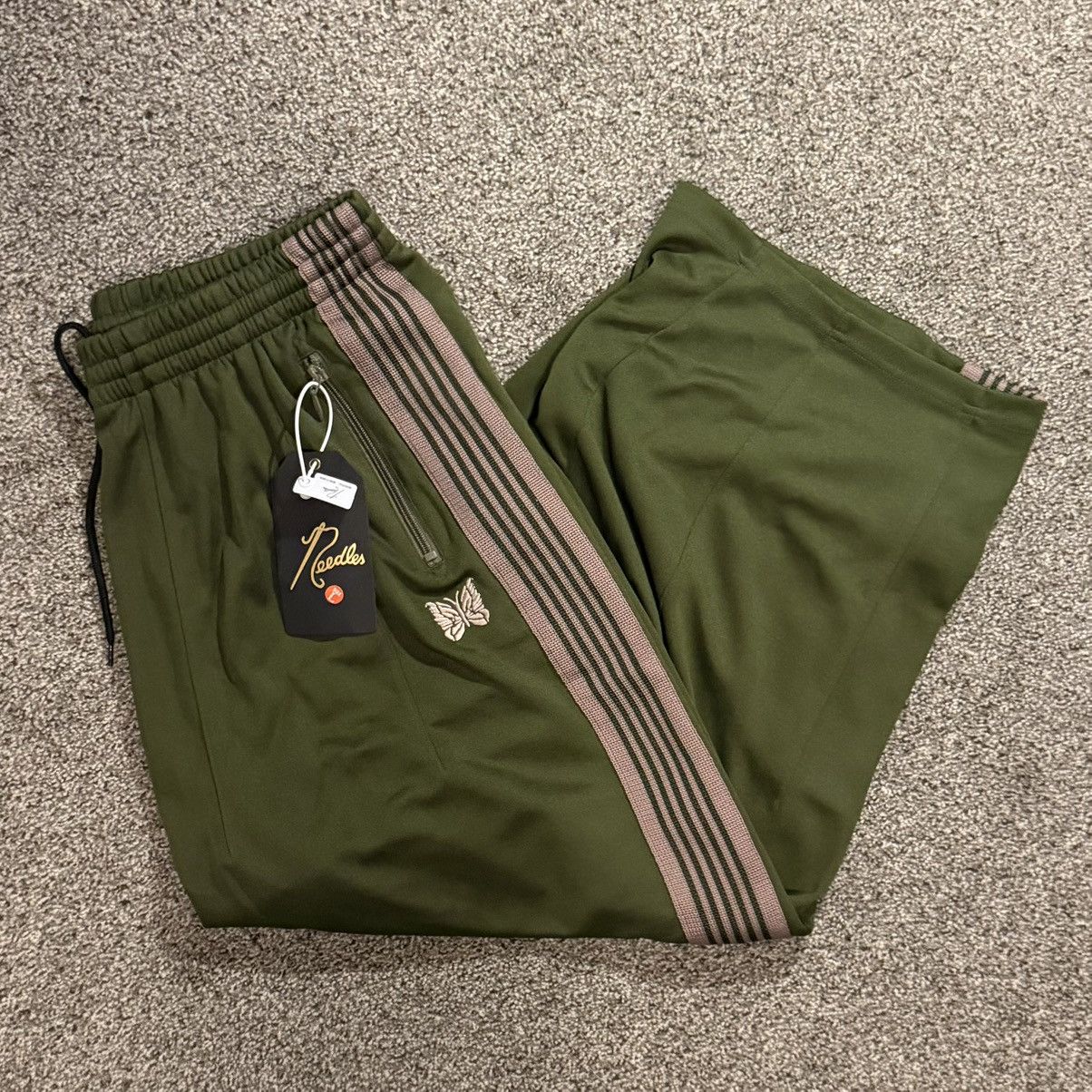Needles NEEDLES HD BAGGY TRACK PANTS GREEN | Grailed