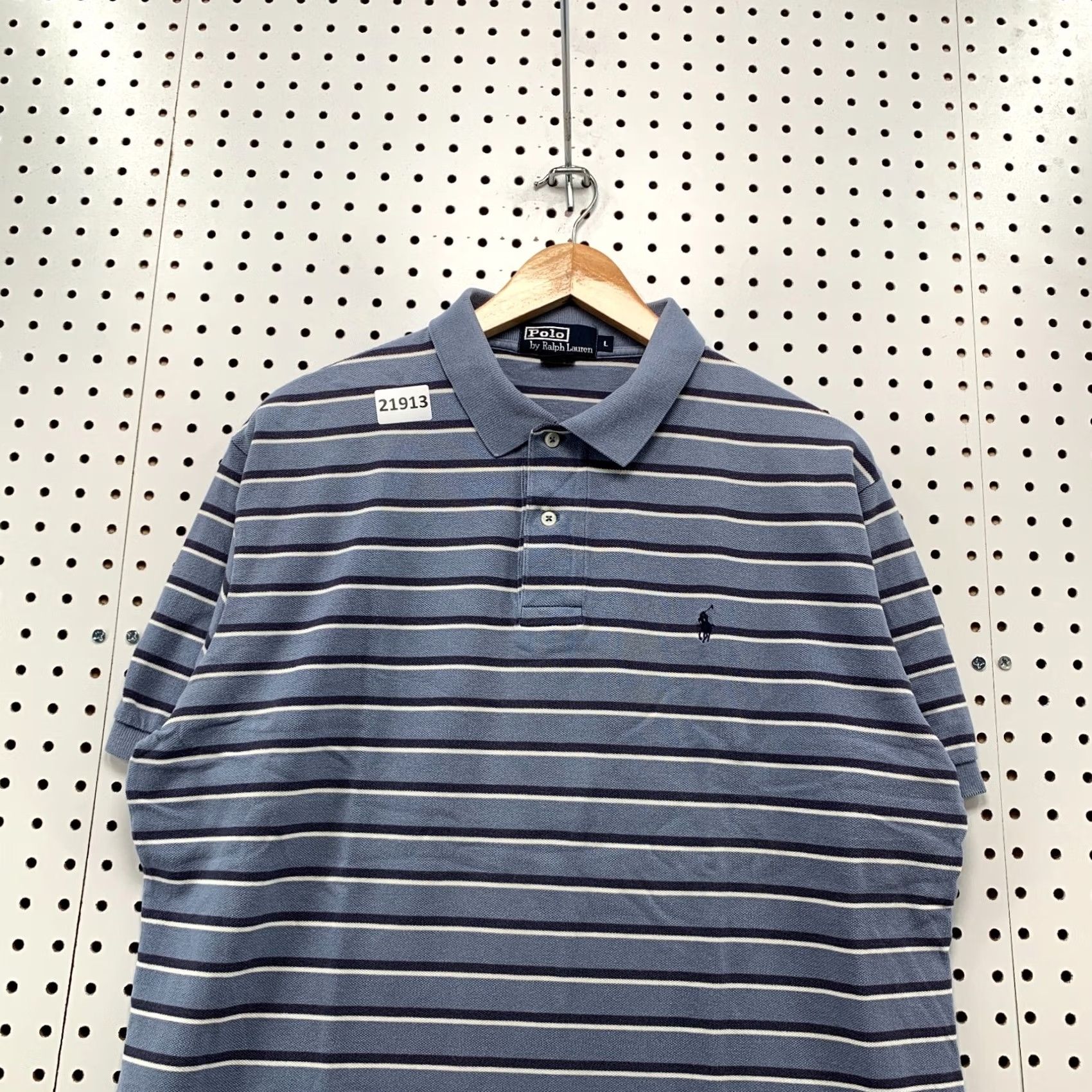 Polo Ralph Lauren Polo Ralph Lauren Polo Shirt Blue White Striped Pony Mens Large Size US L / EU 52-54 / 3 - 7 Thumbnail