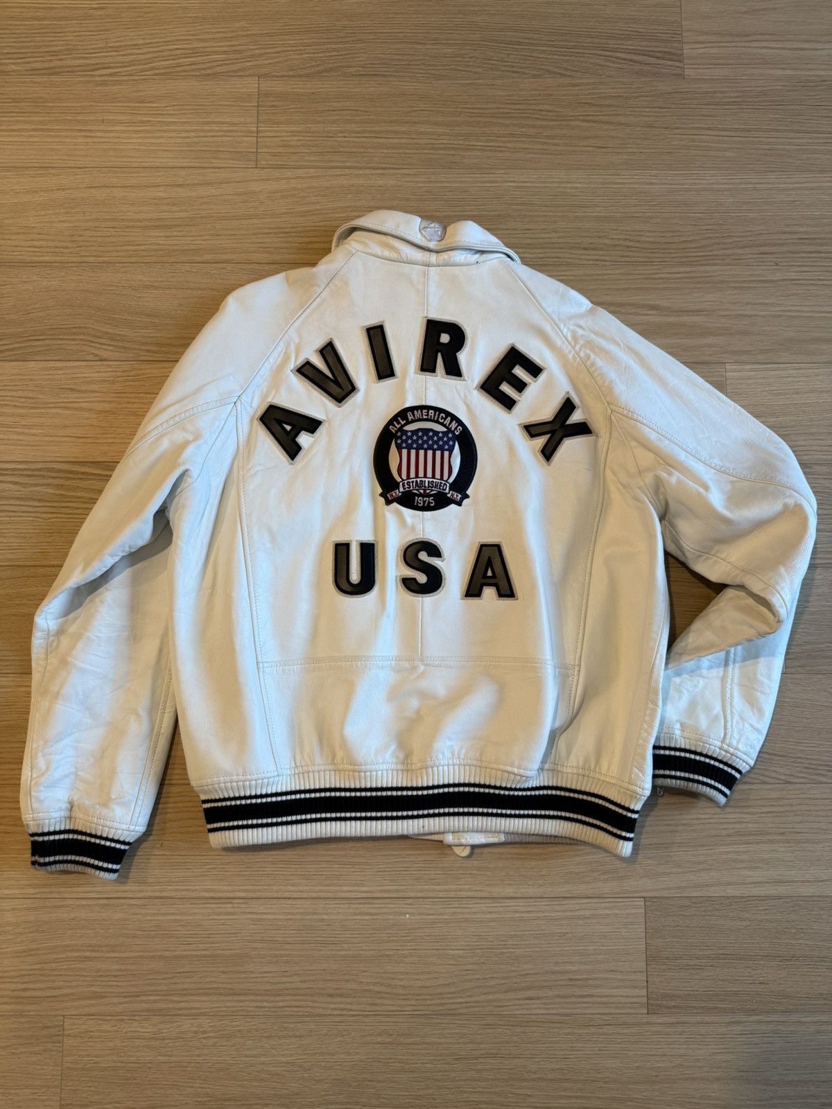 Avirex Avirex White Leather Jacket Size US L / EU 52-54 / 3 - 3 Thumbnail