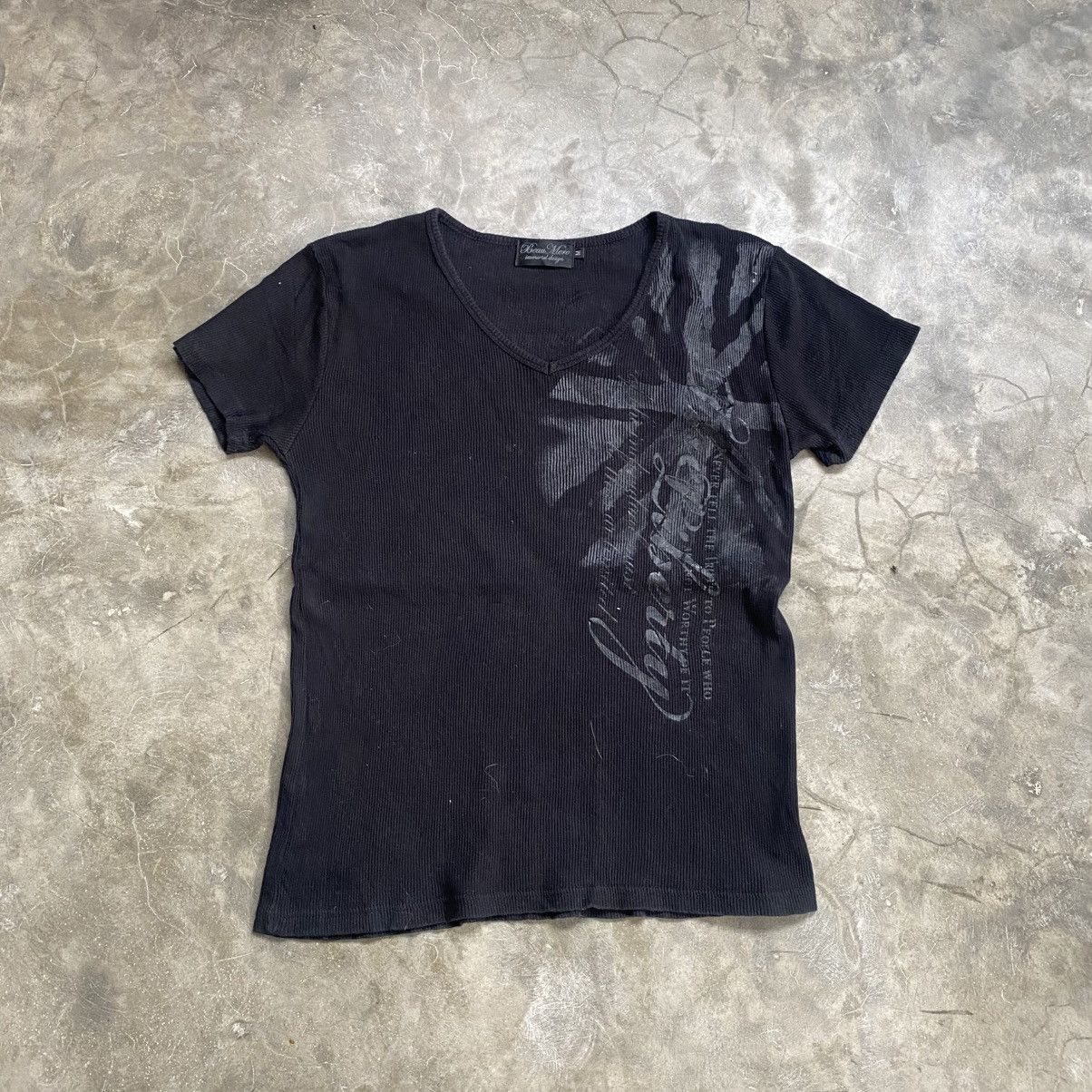 Tornado Mart 2000s Beaumere Imortal Design Vkei Style V Neck Poem T-Shirt Size US M / EU 48-50 / 2 - 1 Thumbnail