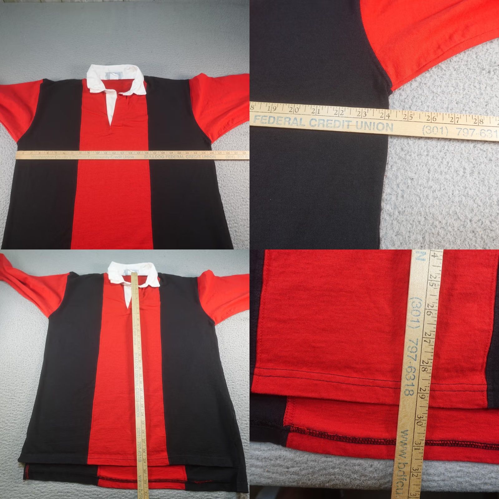 Etro VINTAGE The Game Rugby Shirt Mens XL Red Black Striped 100% Cotton Pullover Long Sleeve Collared Polo Casual Preppy Canada Size US XL / EU 56 / 4 - 8 Thumbnail