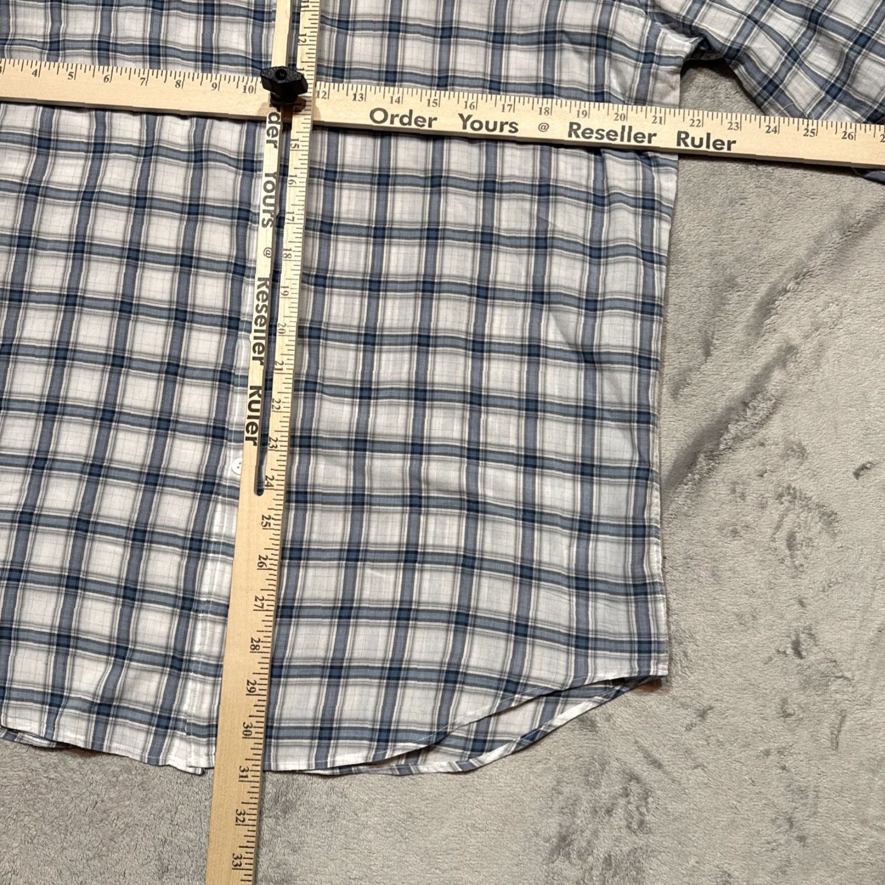 Canali Canali Shirt Mens Large Blue Plaid Button-Up Pocket Italy Size US L / EU 52-54 / 3 - 6 Thumbnail