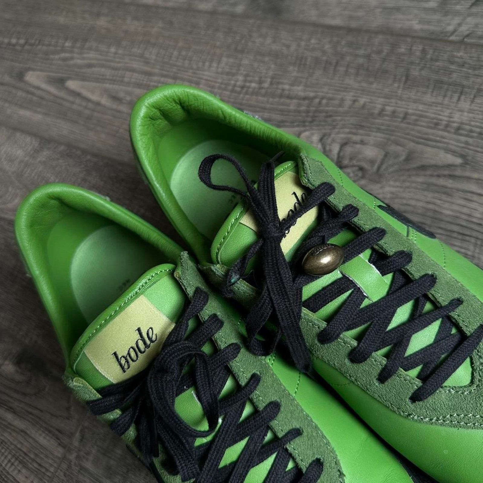 Bode × Nike Rare Green Black Nike Bode Leather Rubber Sneaker Shoe Size US 9.5 / EU 42-43 - 2 Thumbnail