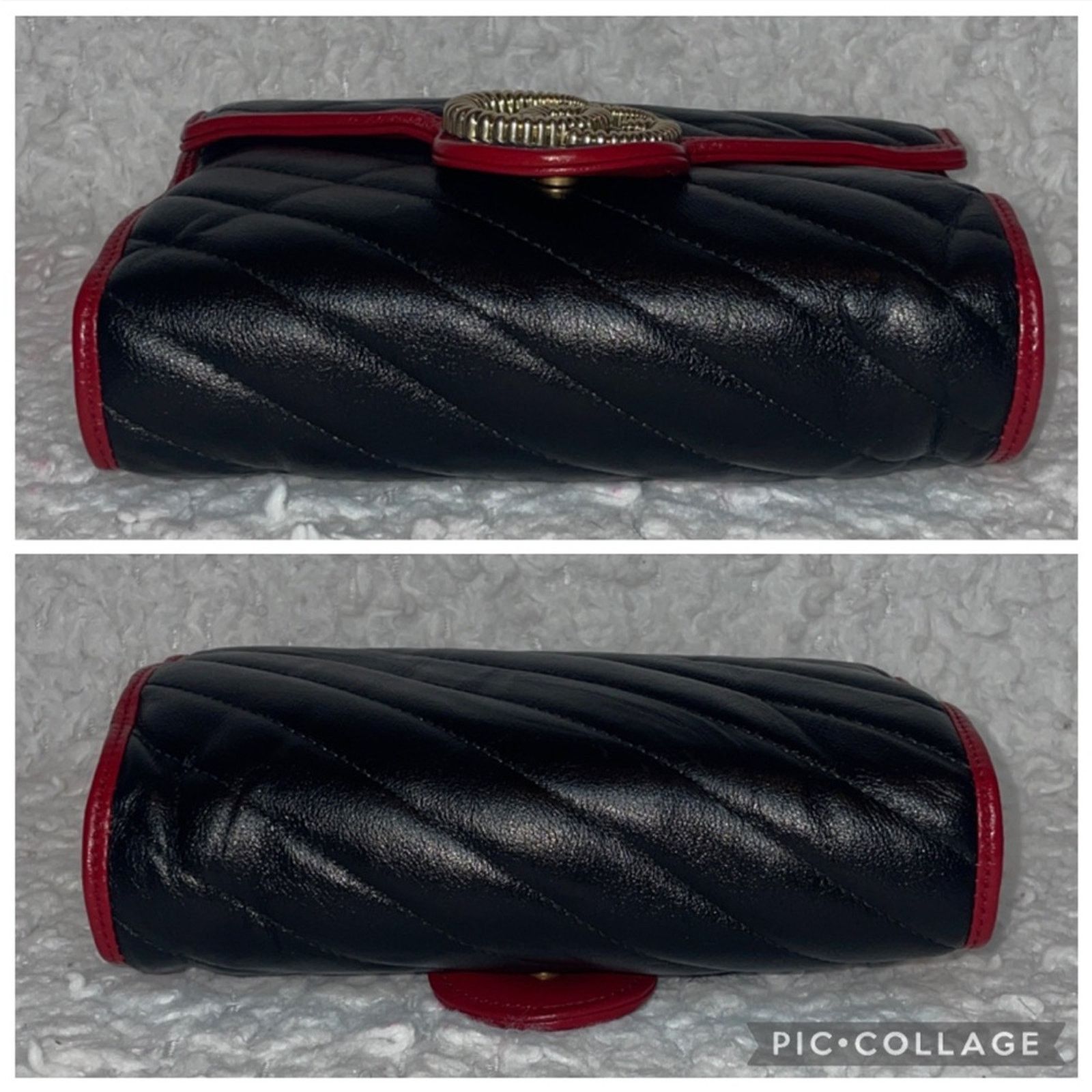 Gucci Gucci Marmont Torchon GG WOC Black/Red 573807 Size ONE SIZE - 8 Thumbnail