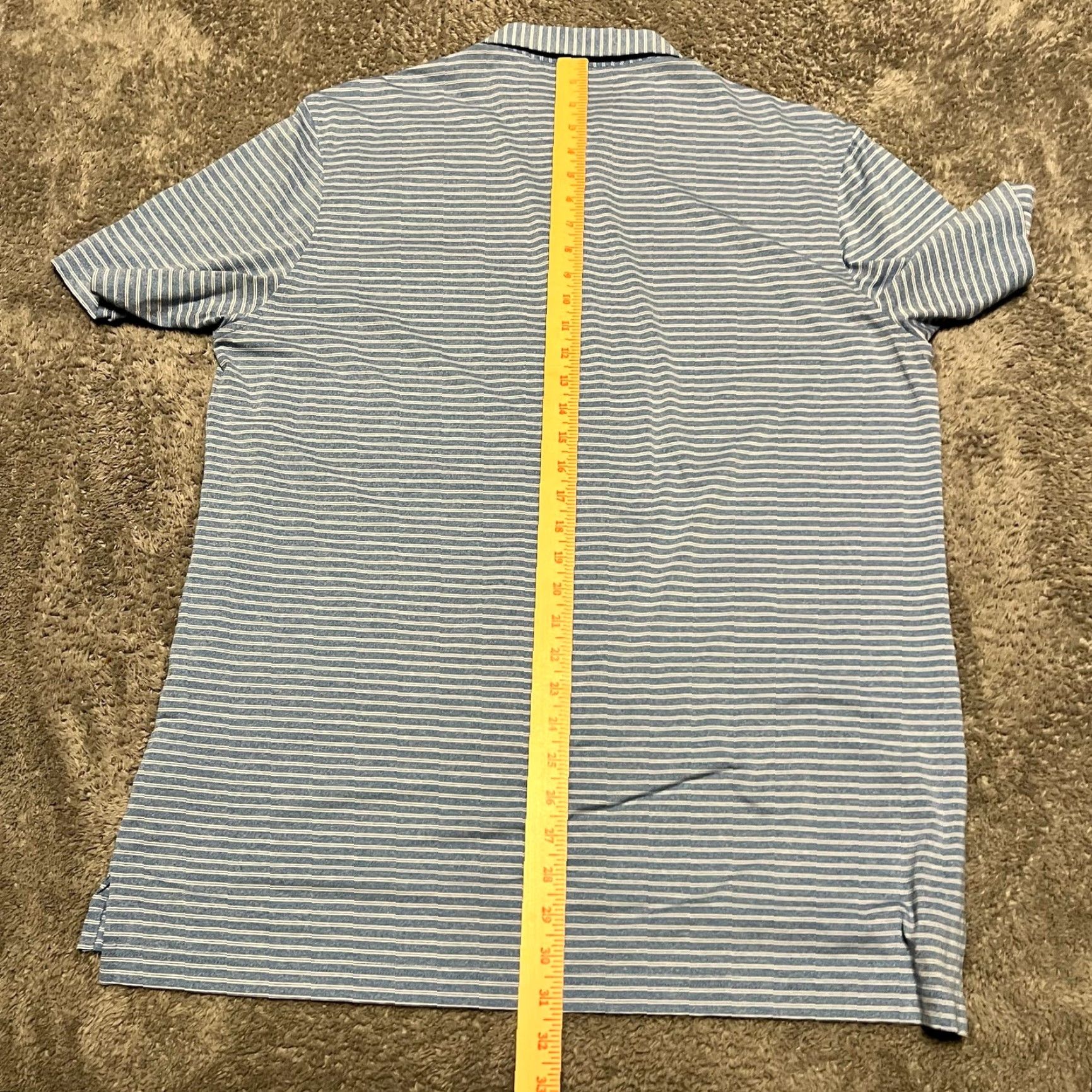 johnnie-O Johnnie O Polo Shirt Mens XL Blue Striped Performance Golf Shirt Size US XL / EU 56 / 4 - 6 Thumbnail