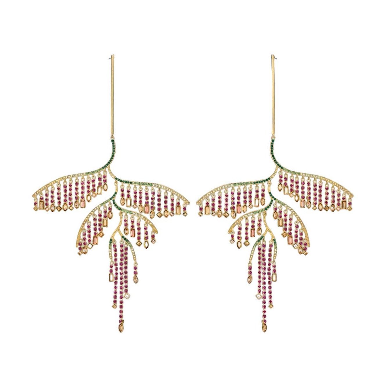 Swarovski Swarovski Tropical Leaf Pierced Earrings Multi-colored Mixed Size ONE SIZE - 2 Thumbnail