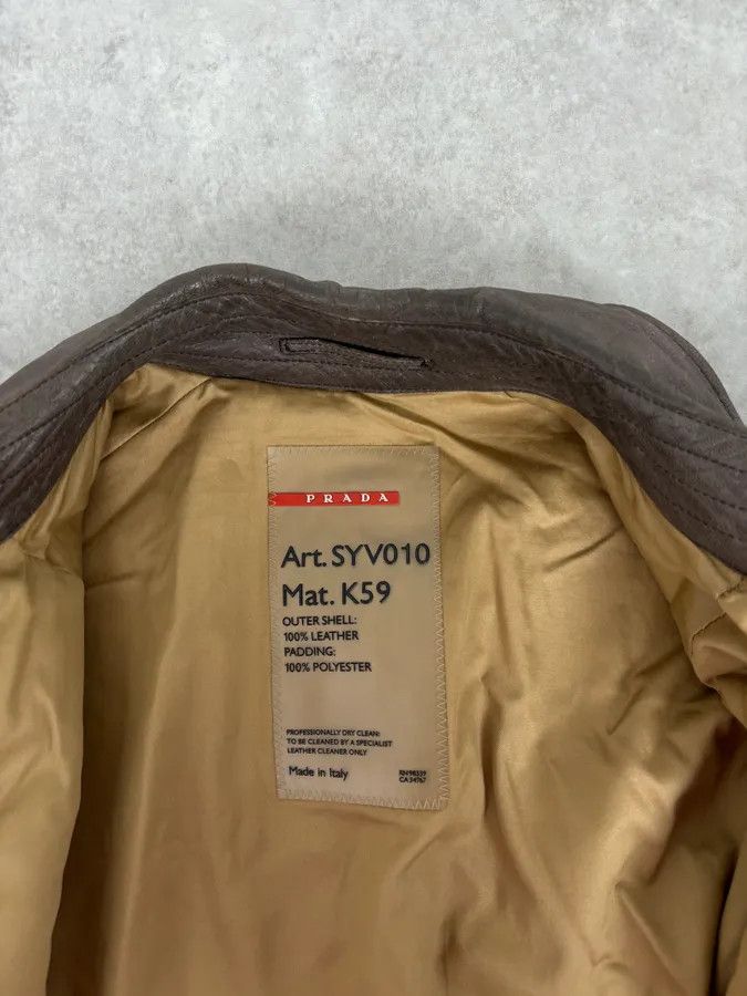 Prada 2000s Prada Brown Avant-Garde Leather Asymmetrical Jacket Size US M / EU 48-50 / 2 - 8 Thumbnail