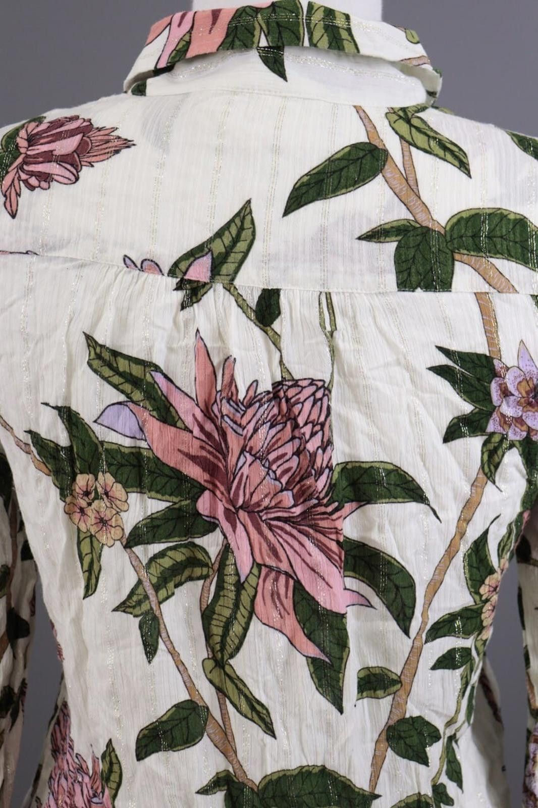 Wilkes Bashford BA&SH White Floral Printed Long Sleeve Blouse Shirt Size 0 Size XS / US 0-2 / IT 36-38 - 11 Thumbnail