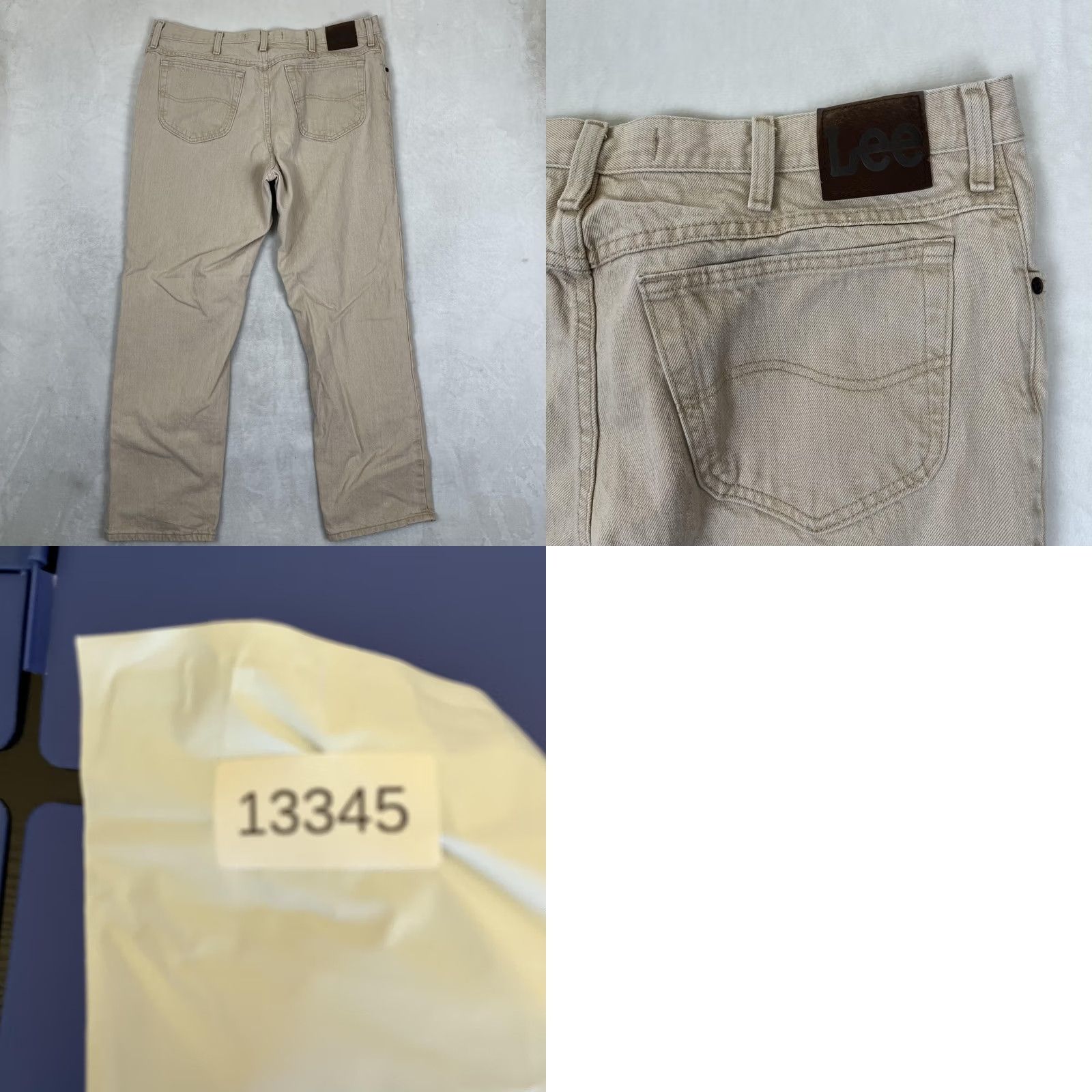 Lee VINTAGE Lee Jeans Mens 38 Beige 38x30 Regular Fit Straight Denim 90s READ Size US 38 / EU 54 - 8 Thumbnail