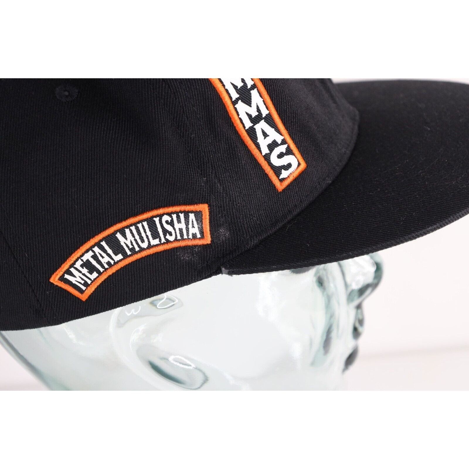 Metal Mulisha × Vintage Vintage 90s Metal Mulisha Spell Out Skull Stretch Fitted Hat Size ONE SIZE - 5 Thumbnail