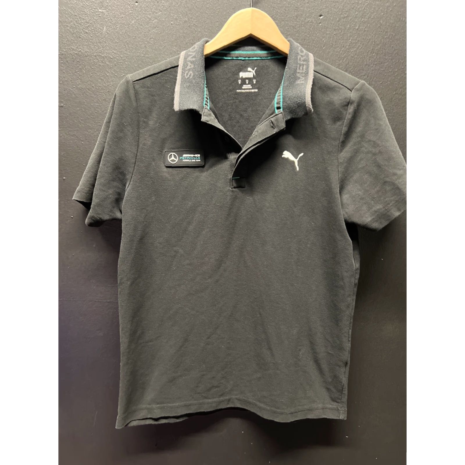 Puma Mercedes-AMG Petronas Motorsport F1 Polo Shirt Men's M Black Puma Racing Polo Shirt Mens M Black Racing Size US M / EU 48-50 / 2 - 2 Thumbnail