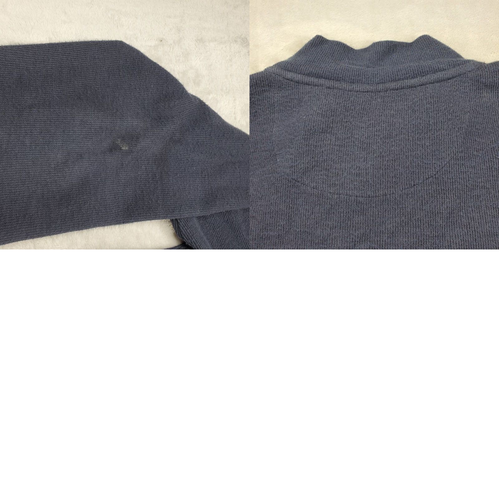 Vintage Alan Flusser Sweater 1/4 Zip Mock Neck Men's L Navy Blue Stretch Size US L / EU 52-54 / 3 - 8 Thumbnail