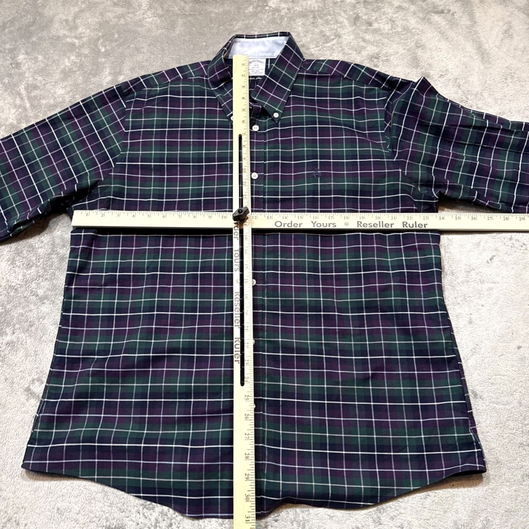 Brooks Brothers Brooks Brothers Shirt Men XL Green Purple Regent Button-Down Logo Plaid Shirt Size US XL / EU 56 / 4 - 4 Thumbnail
