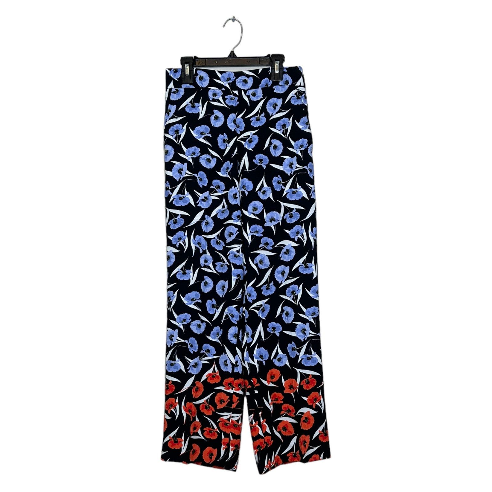 Ann Taylor Ann Taylor black blue red floral side zipper pants size 00P Size 24" / US 00 / IT 34 - 8 Thumbnail