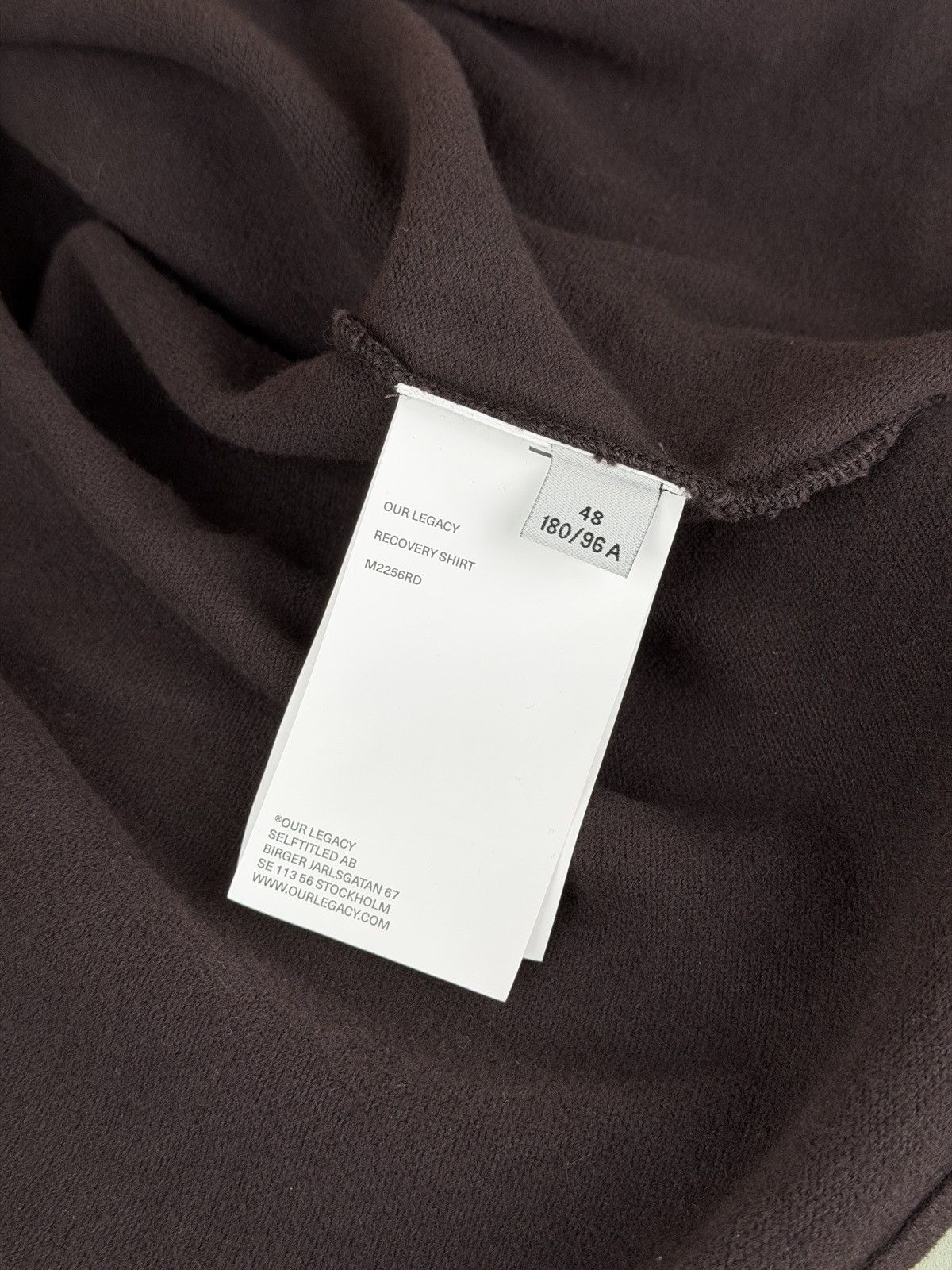 Our Legacy Our Legacy Recovery Shirt (Deep Brown Fuzzy Fleece) Size US M / EU 48-50 / 2 - 11 Thumbnail