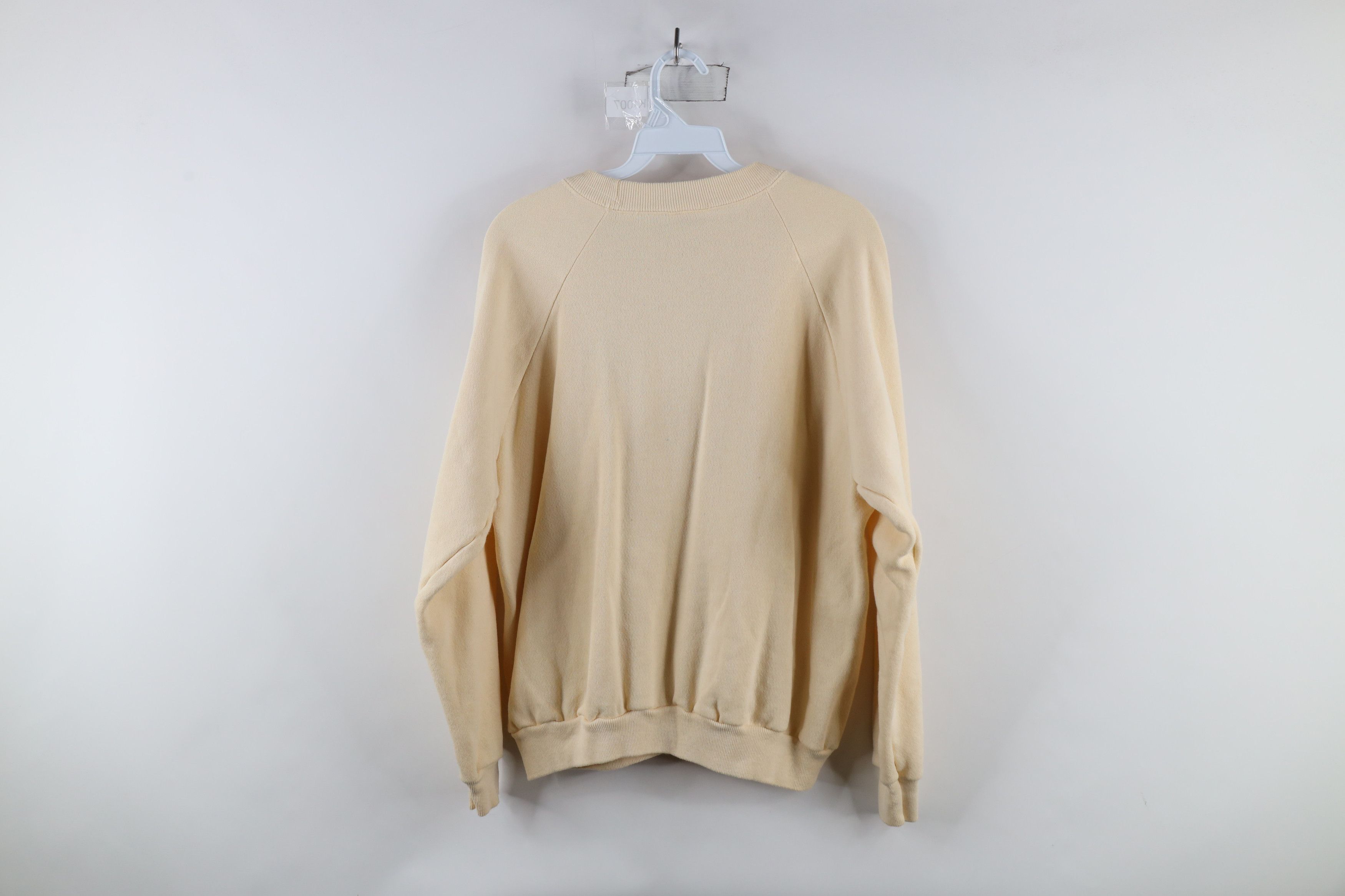 Vintage Vintage 90s Streetwear Blank Crewneck Sweatshirt Beige USA Size L / US 10 / IT 46 - 7 Thumbnail