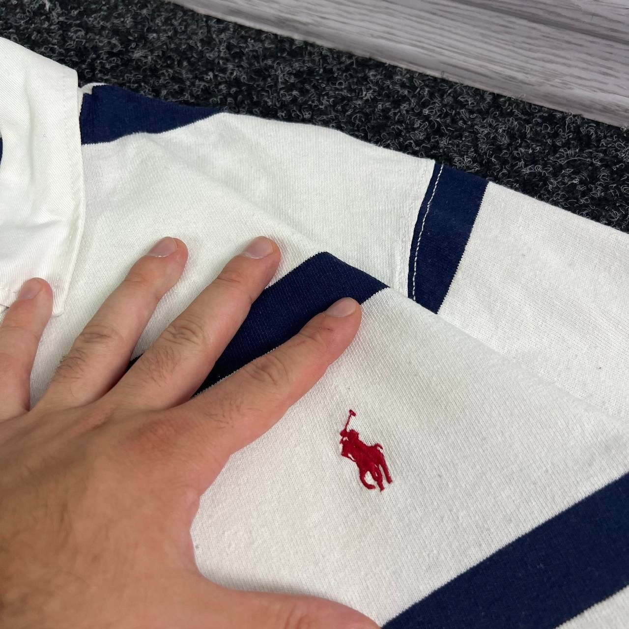 Polo Ralph Lauren Rugby stripped vintage polo ralph lauren 90s casual preppy Size US XL / EU 56 / 4 - 4 Thumbnail