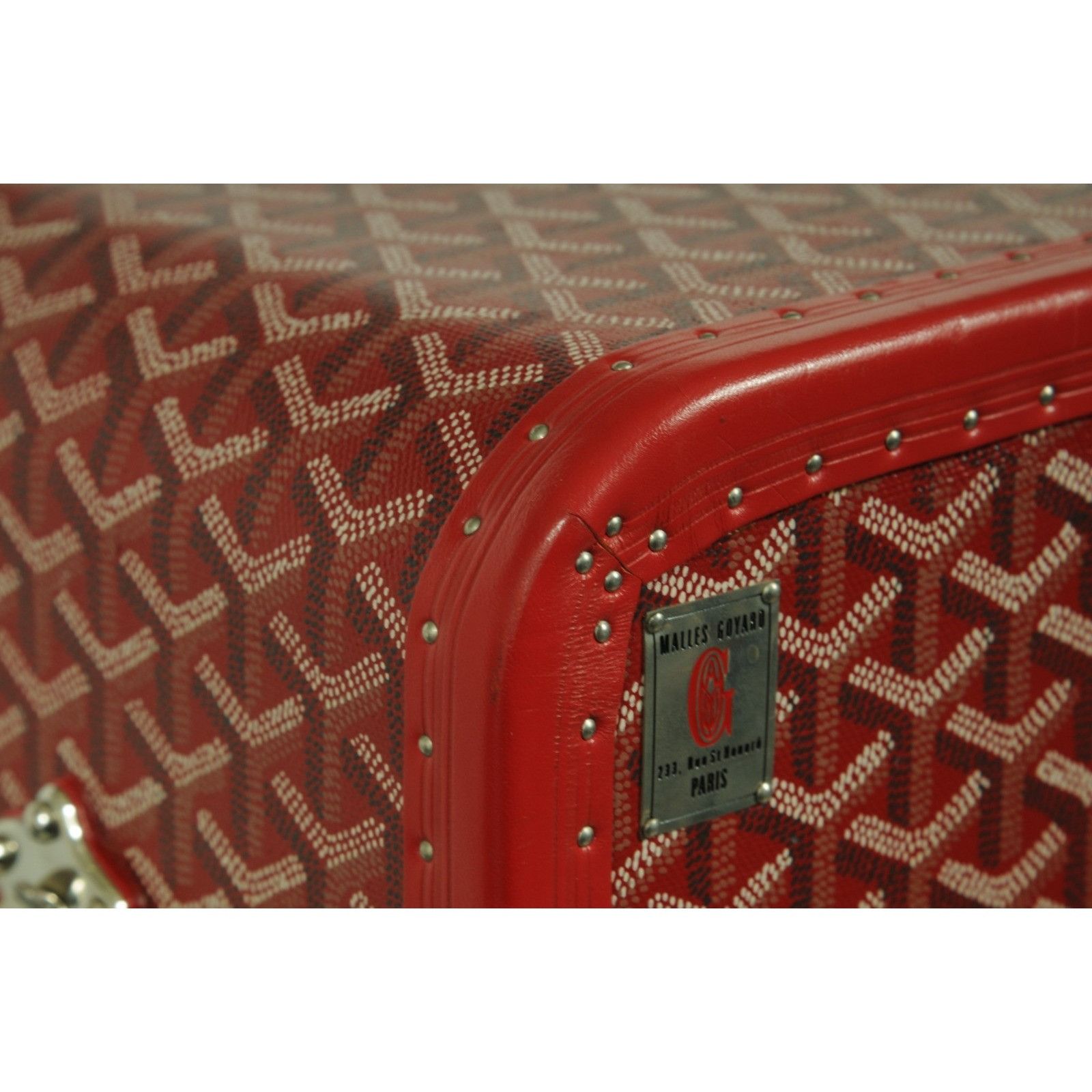Goyard Rouge Red Compartmented Travel Trunk Palladium Carry Size ONE SIZE - 14 Thumbnail
