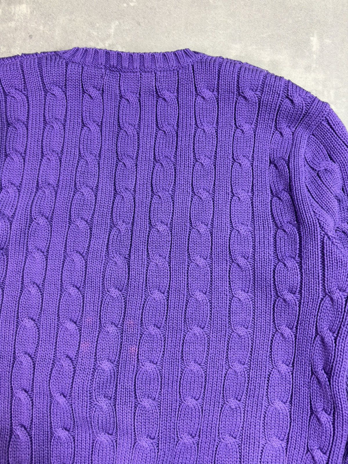 Polo Ralph Lauren Vintage Y2K V-Neck Ralph Lauren Sport Cable Knit Sweater L Size L / US 10 / IT 46 - 15 Thumbnail