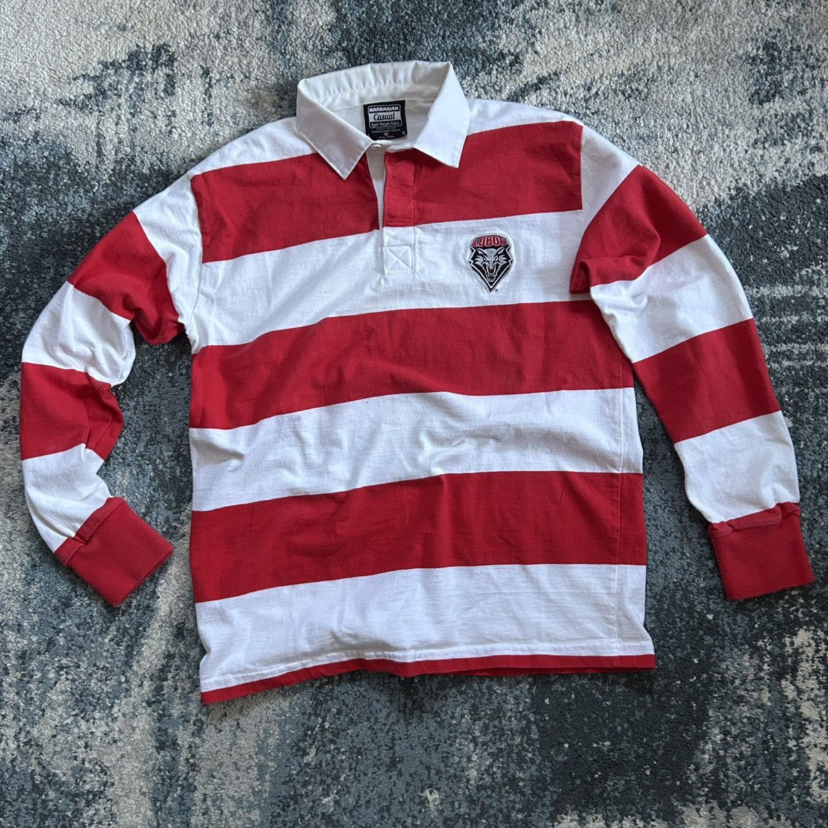 Barbarian UNiVERSiTY of NEW MEXiCO LOBOS PEPPERMiNT STRiPE RUGBY SHiRT Size US L / EU 52-54 / 3 - 6 Thumbnail