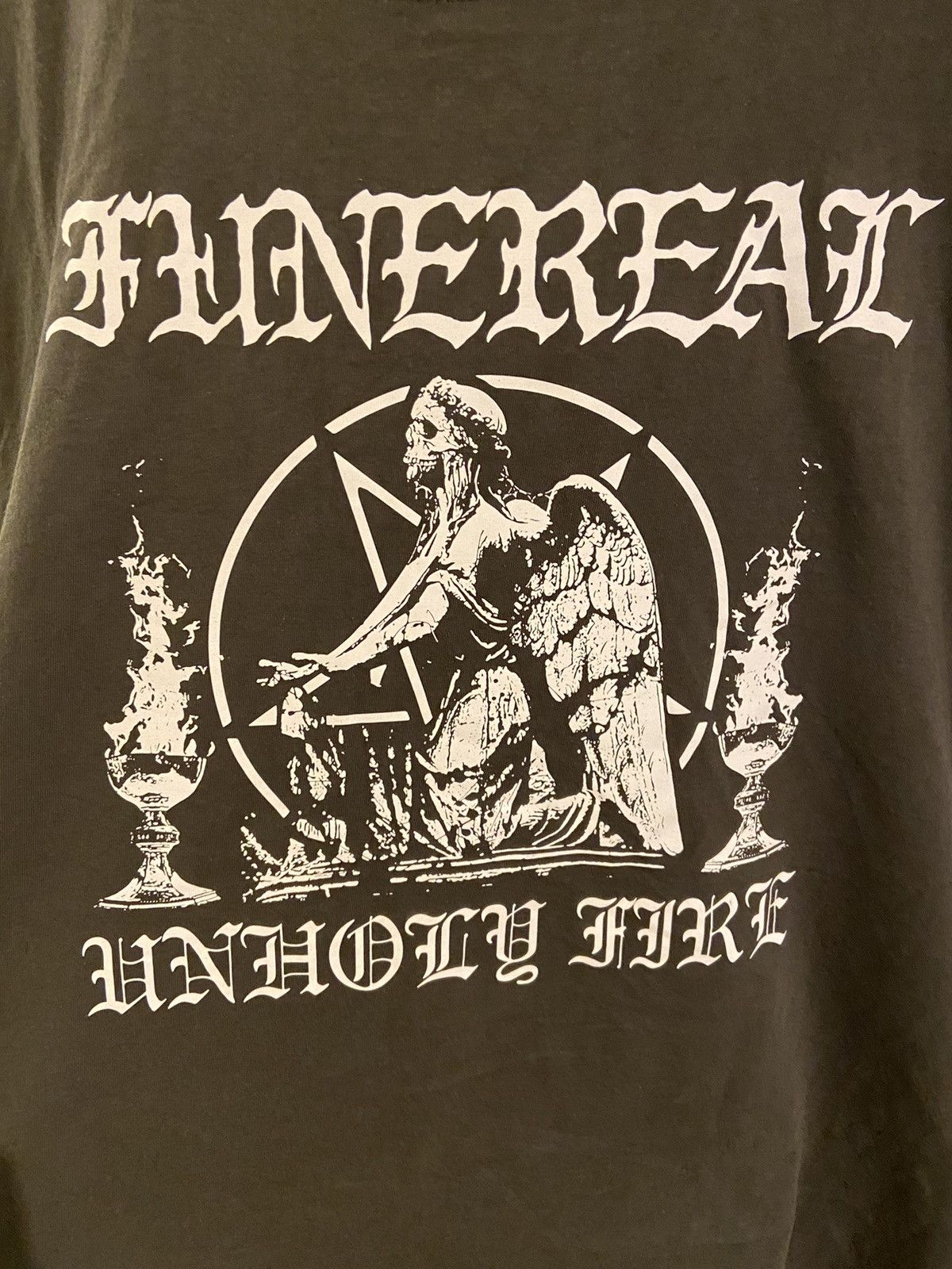 Band Tees × Fruit Of The Loom × Vintage Funereal unholy fire t-shirt Size US L / EU 52-54 / 3 - 2 Thumbnail