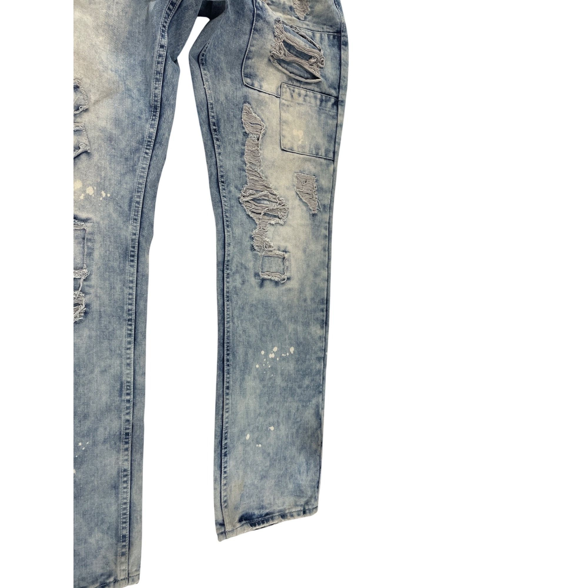 Jordan Craig Jordan Craig Artisan mens blue grunge distressed jeans 38/34 Size US 38 / EU 54 - 4 Thumbnail