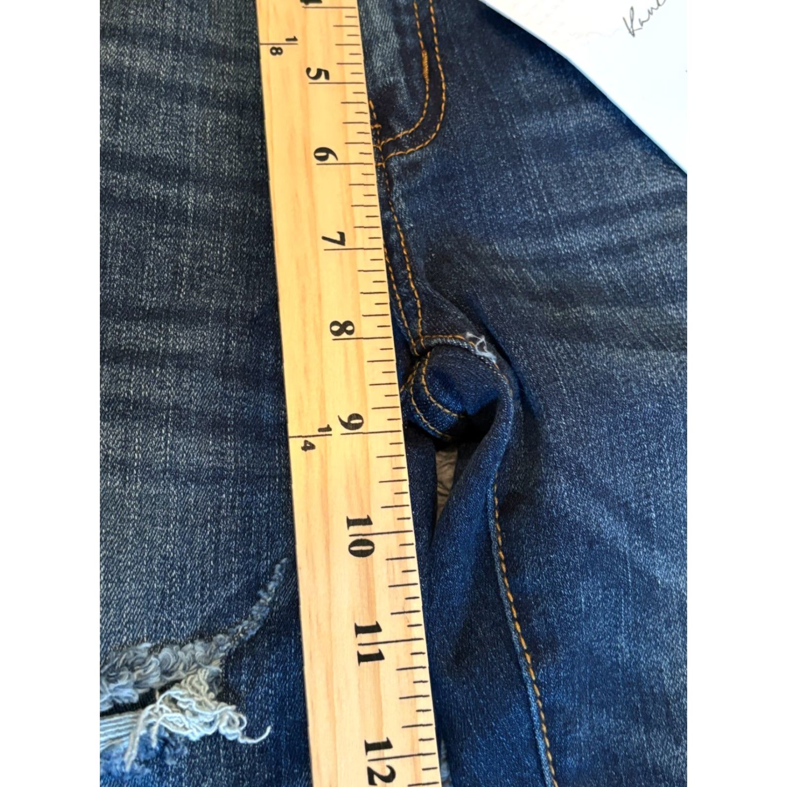 Vintage KanCan Jeans NWT Womens 24/1 Blue Skinny Mid Rise Denim Stretch Frayed Hem Jeans Womens Straight? Size 25" / US 0 / IT 36 - 7 Thumbnail