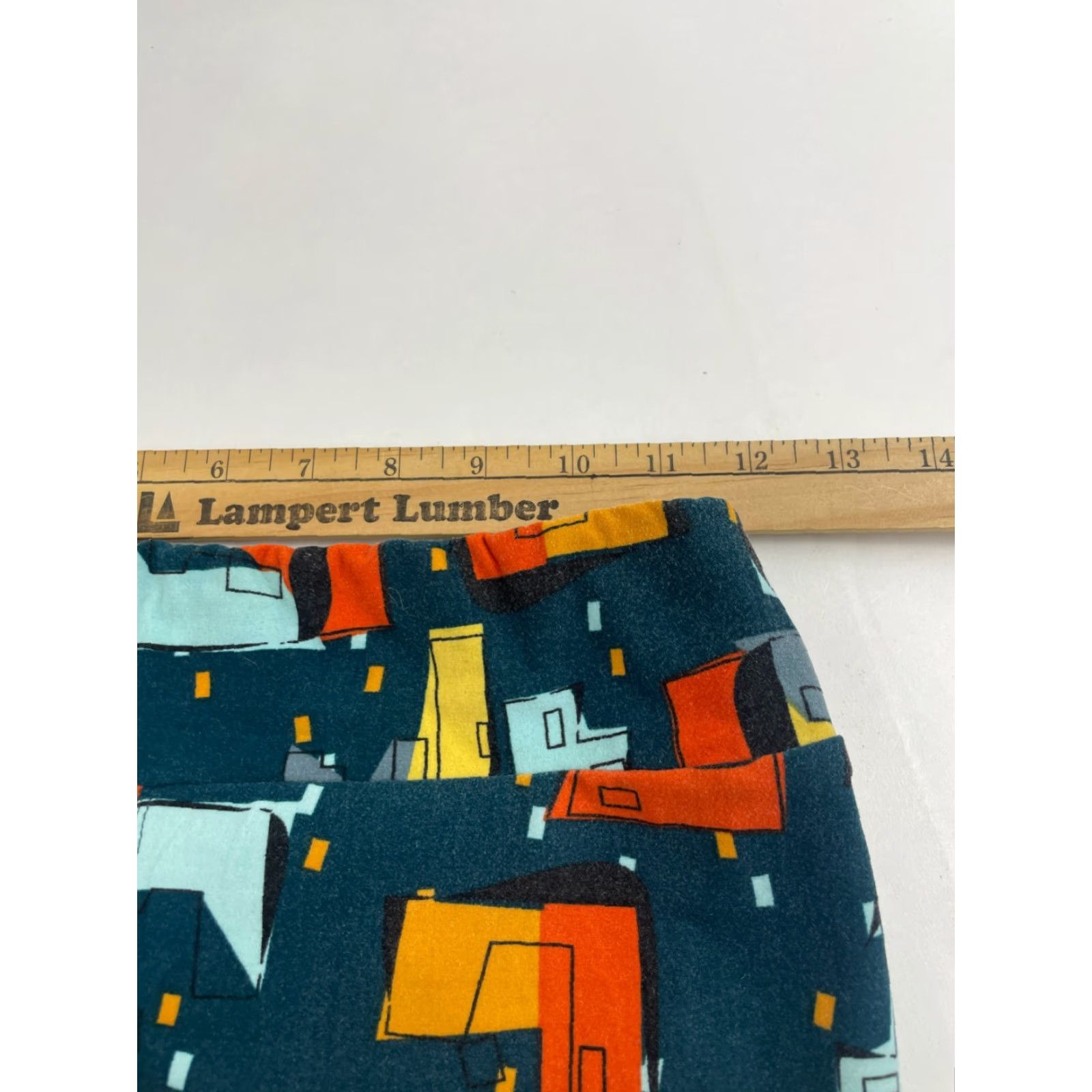 Vintage LuLaRoe Leggings Women One Size Teal City Buildings Pull On Pants Waist Band Size 42" / US 20 - 6 Thumbnail