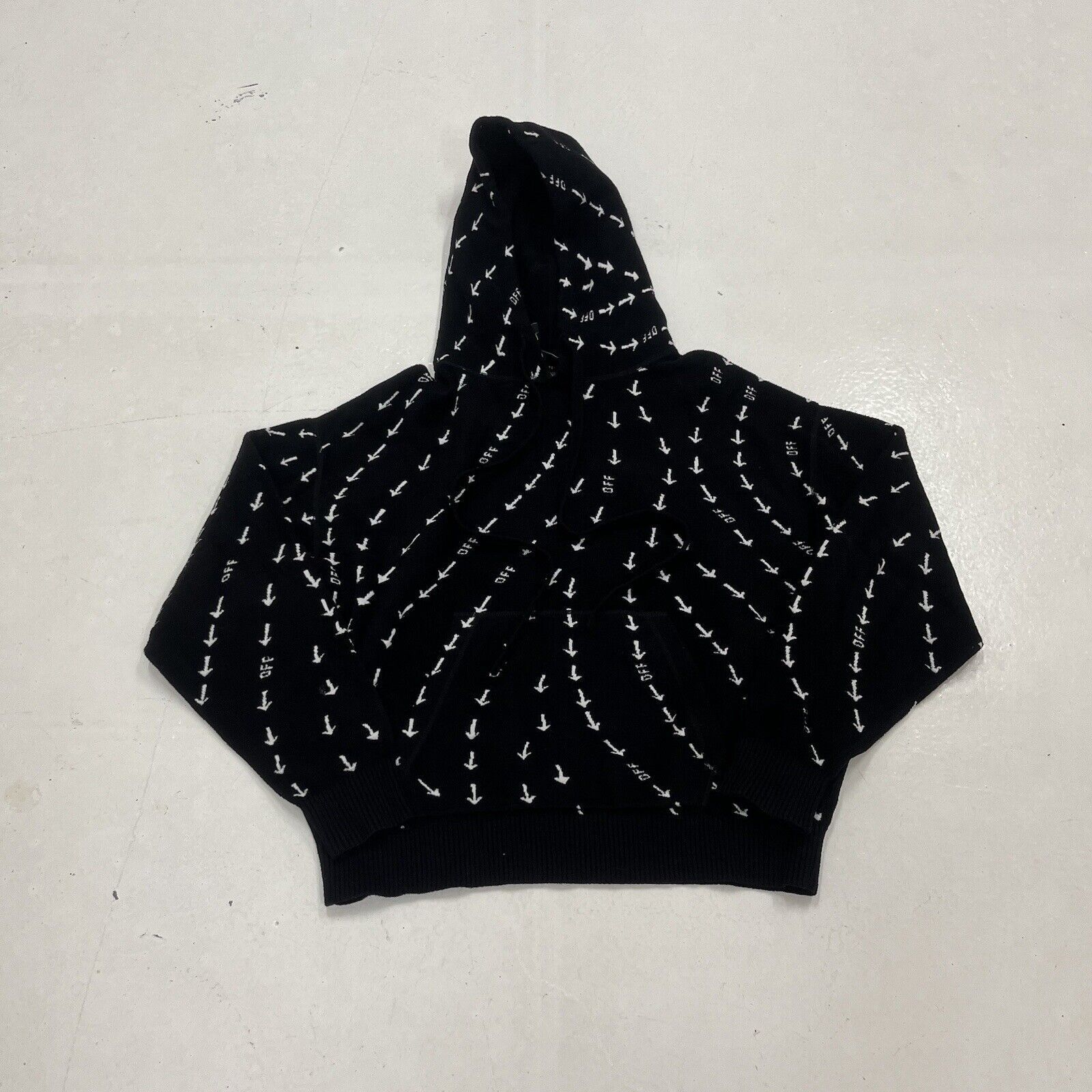 image of Small - Off White Knitwear Hoodie Worn Great Condition in Black, Men's