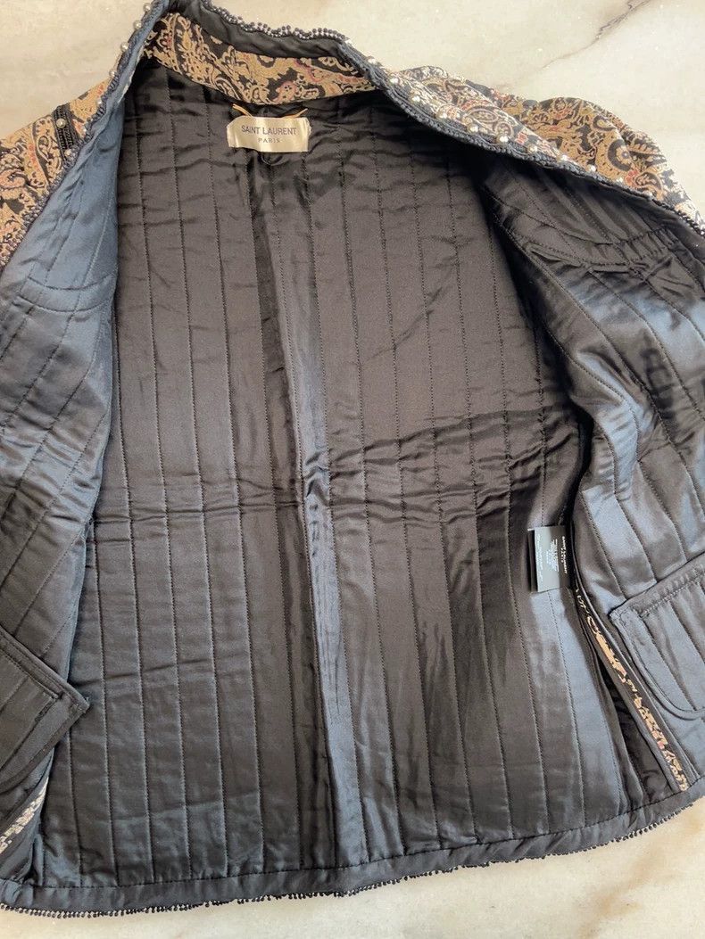 Saint Laurent Paris Saint Laurent Short Coat with Paisley Design-2506 Size US M / EU 48-50 / 2 - 9 Thumbnail