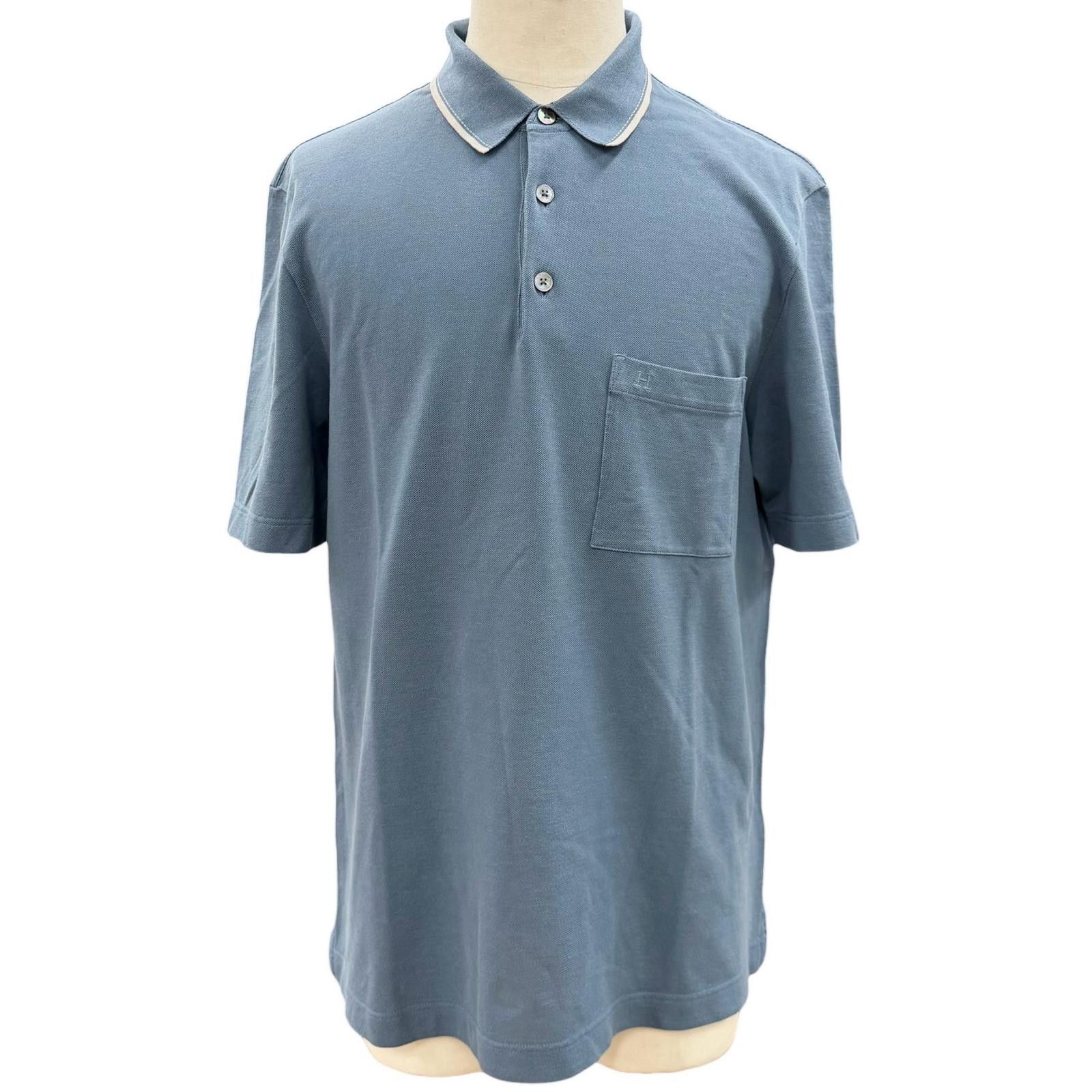 Hermes Hermes Hermes Cotton Short Sleeve Polo Shirt Textile Tops DUTY FREE for USA Size ONE SIZE - 1 Thumbnail