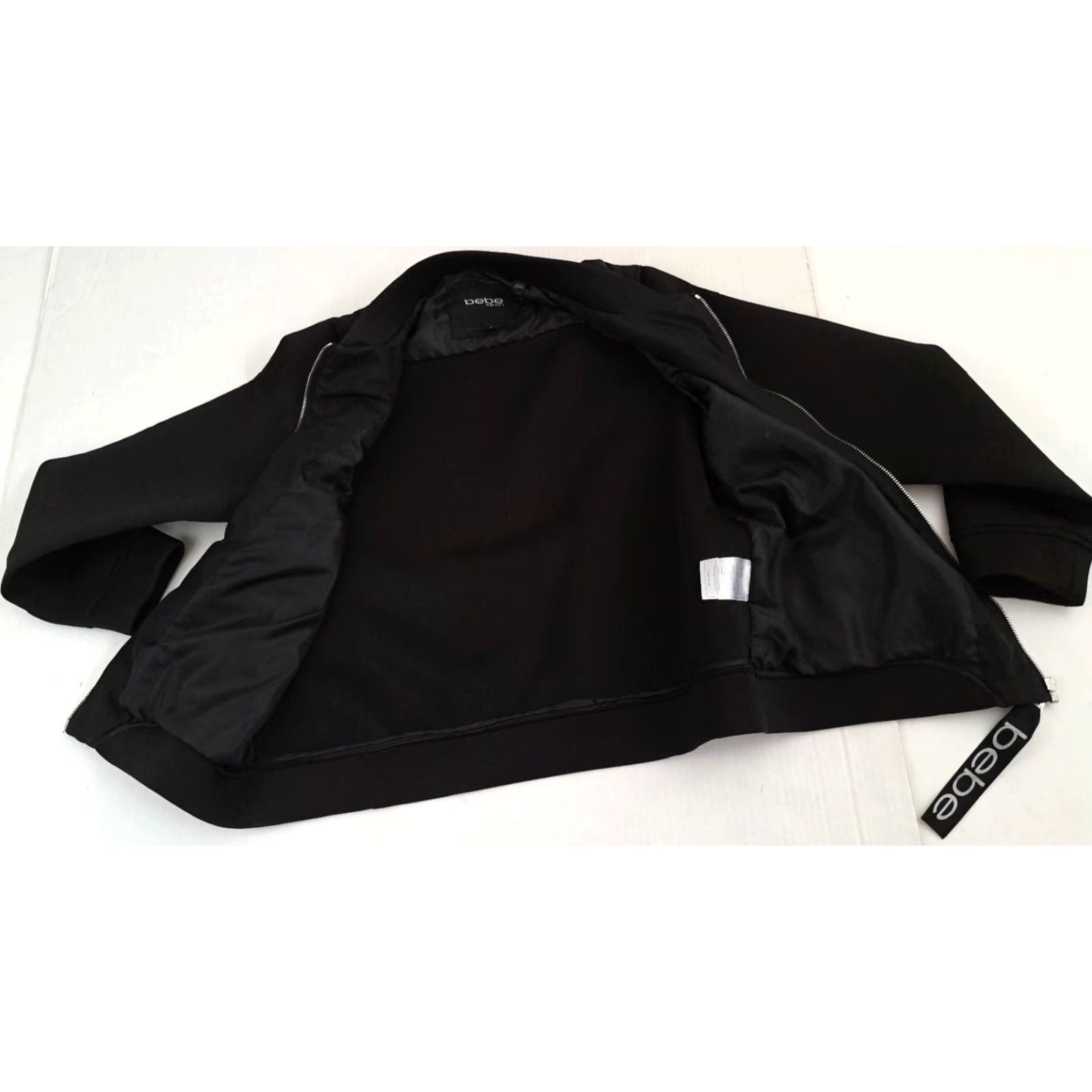 Bebe VINTAGE BEBE SPORT Jacket (Full Zip, Pockets) Black XL Women Track Shirt? Size XL / US 12-14 / IT 48-50 - 3 Thumbnail