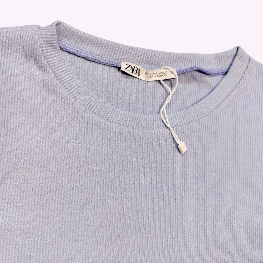 Zara New Zara Lilac Crew Neck Long Sleeve Rib Bodysuit Size L Size L / US 10 / IT 46 - 3 Thumbnail