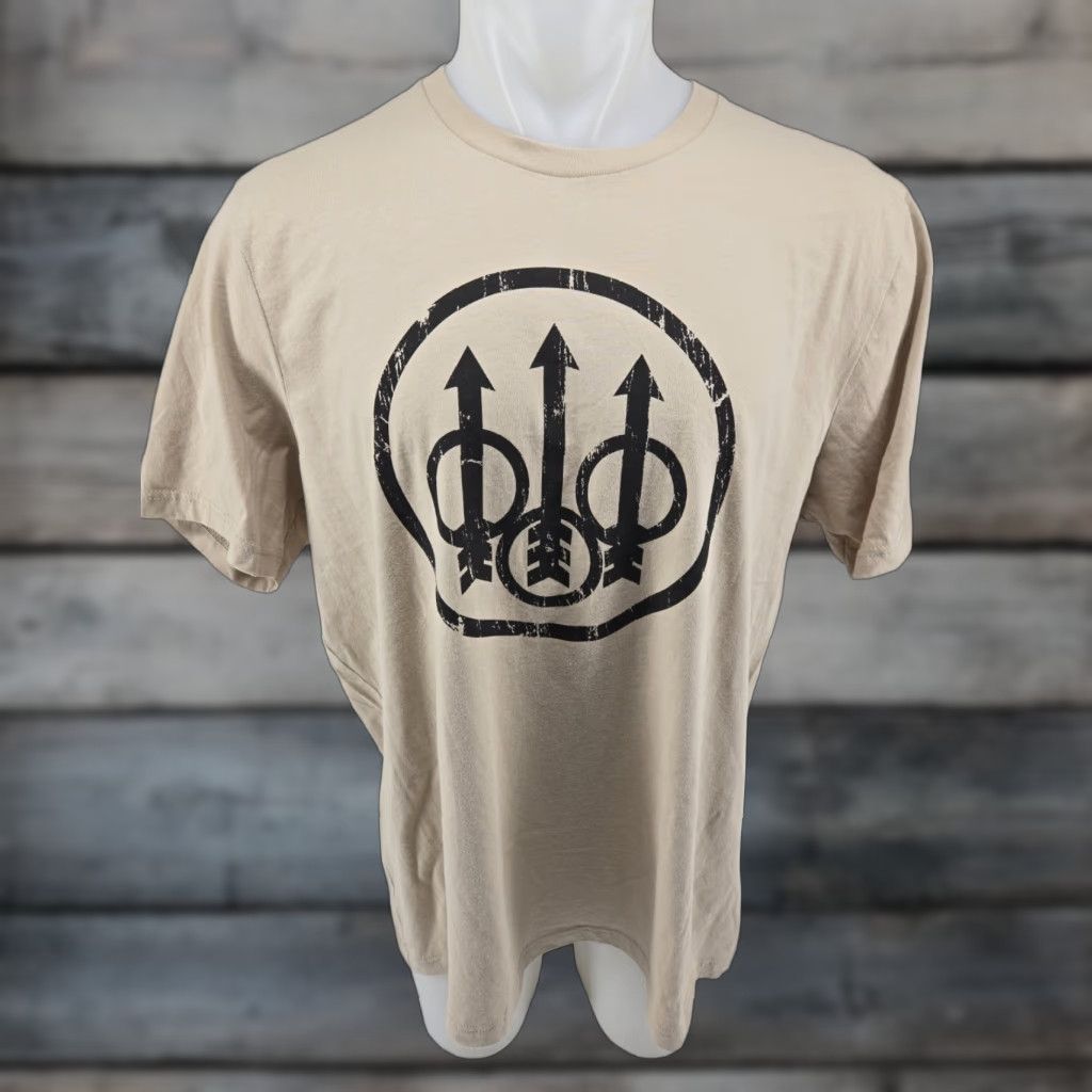 Logo 7 Beretta Logo T Shirt Adult 2XL Tan Brown Short Sleeve Graphic Print Mens Shirt Size US XXL / EU 58 / 5 - 1 Thumbnail