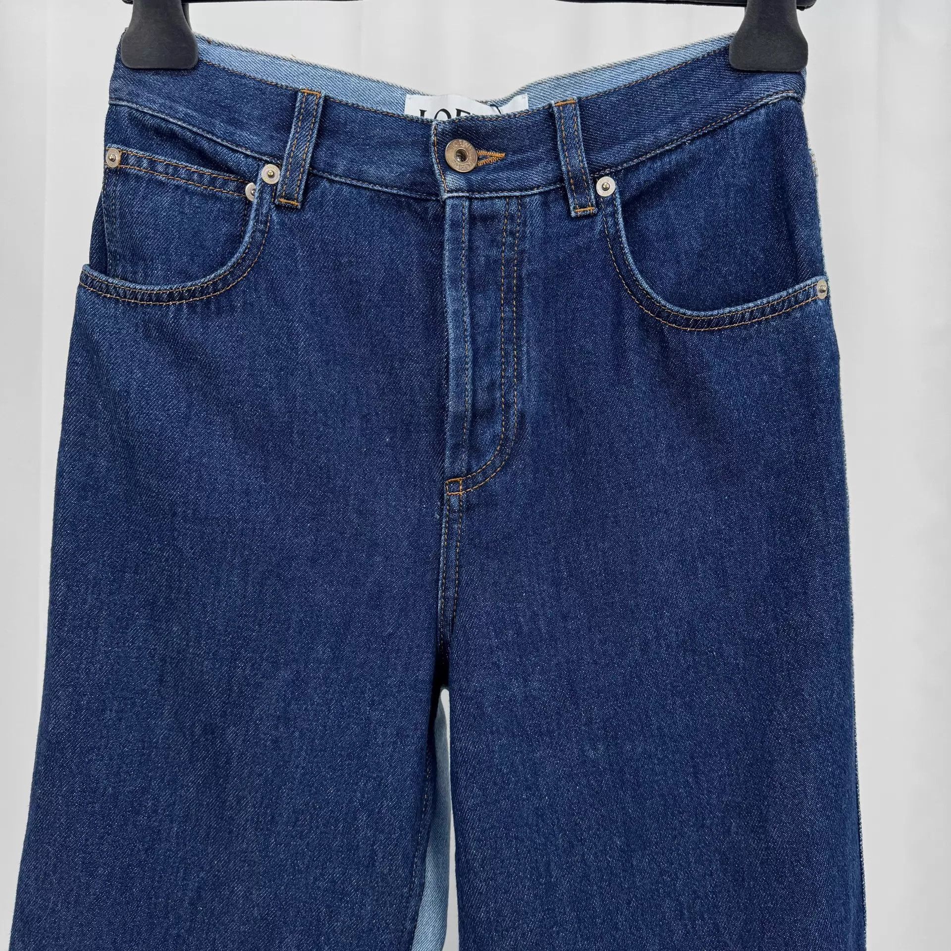 Loewe Loewe color blocked leather patch washed jeans 36 Size 25" / US 0 / IT 36 - 3 Thumbnail