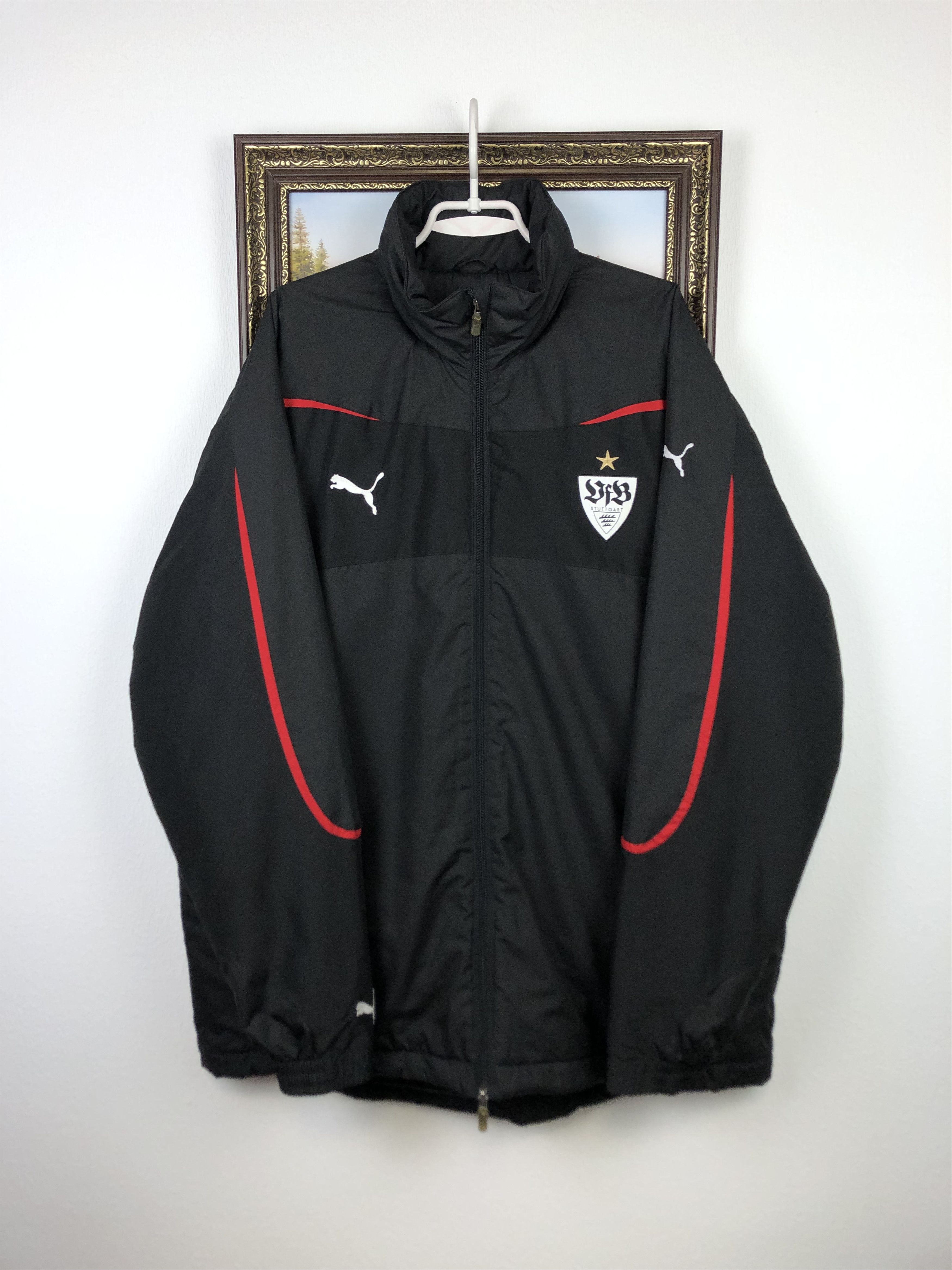 Puma Vintage Stuttgart Football Jacket Soccer Warm Winter Bomber Size US XL / EU 56 / 4 - 1 Thumbnail