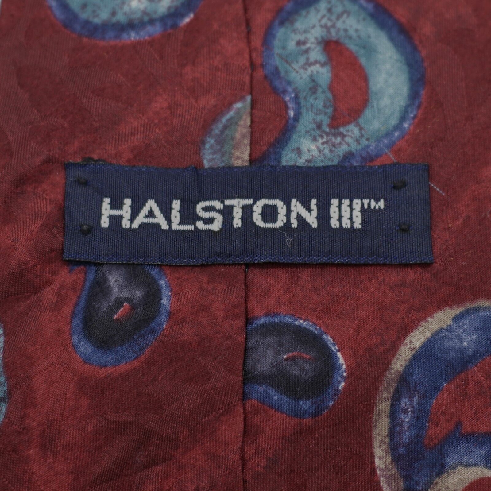 Halston III Halston 3 Abstract Red Paisley Print Wide Silk Tie Size ONE SIZE - 3 Thumbnail
