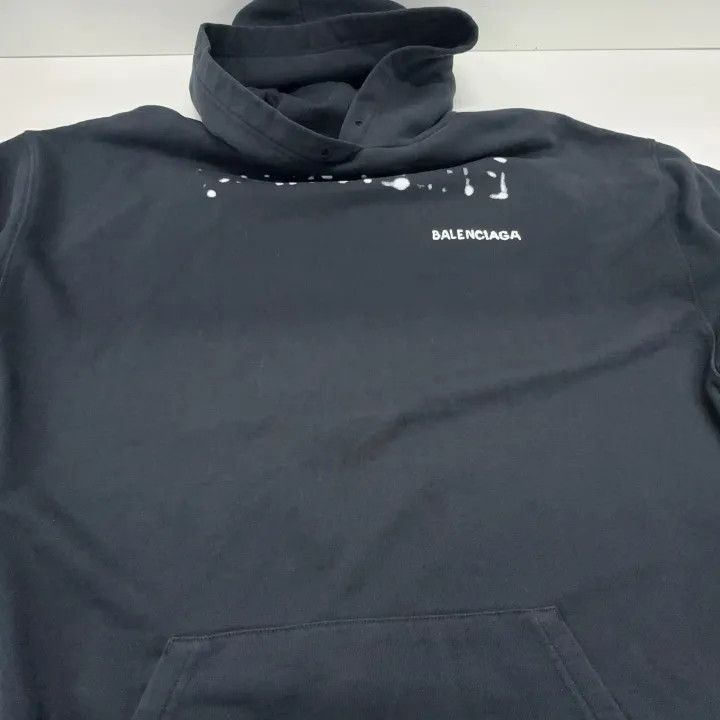Balenciaga Balenciaga Black Logo Print Oversized Hoodie 0079-2507 Size XS / US 0-2 / IT 36-38 - 5 Thumbnail