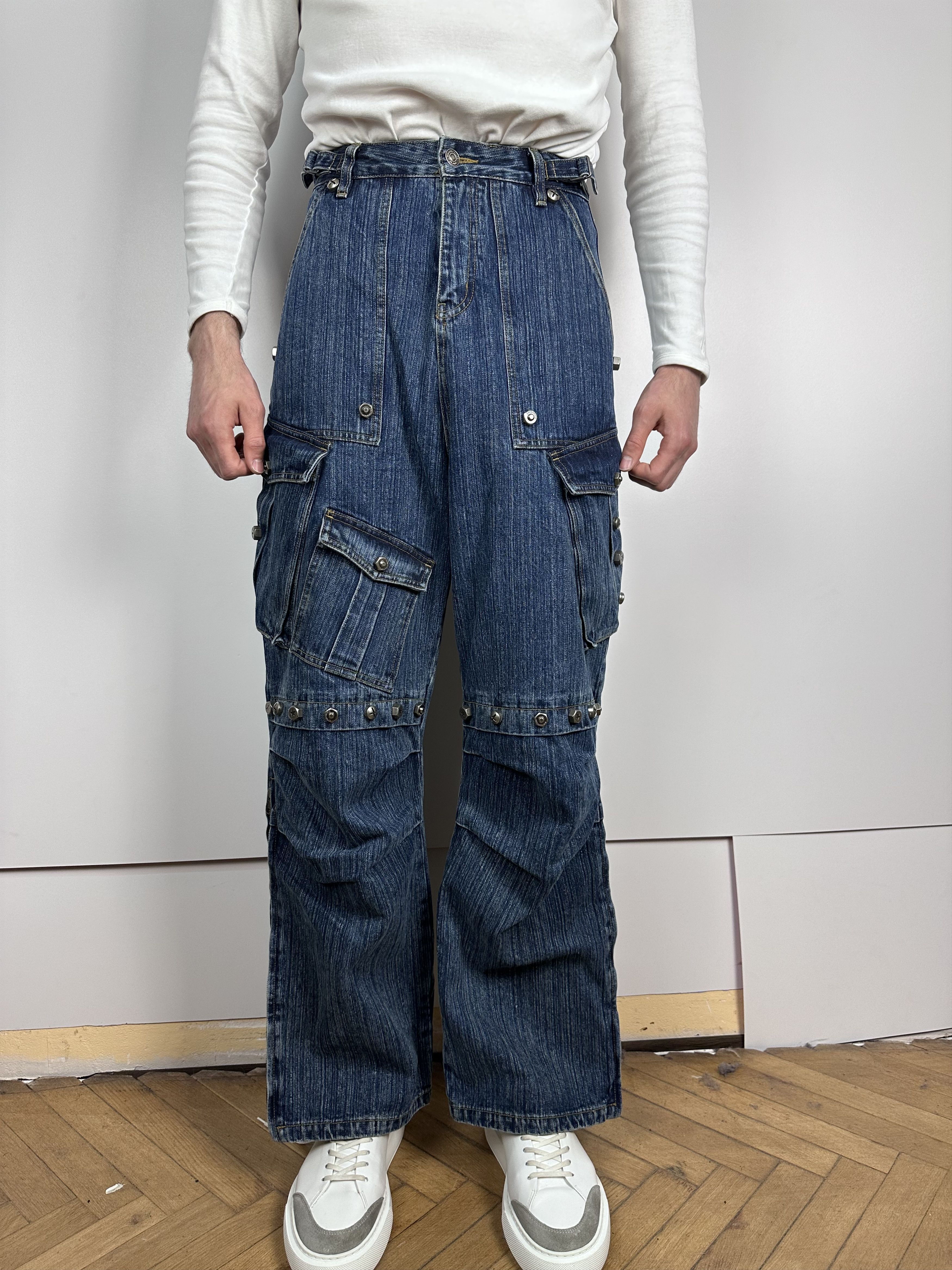 Vintage Masonprince Multi-pocket Avangard Y2K Cargo Denim Japan S Size US 32 / EU 48 - 3 Thumbnail