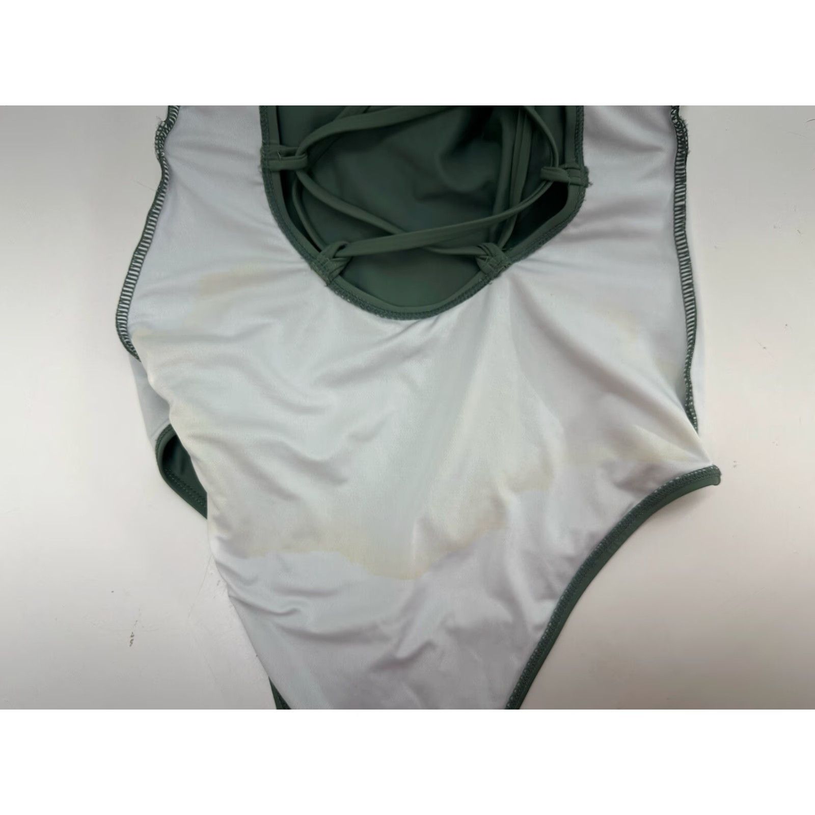 Shein Shein Womens Swimsuit XS Green One-Piece Cross Back Size ONE SIZE - 5 Thumbnail