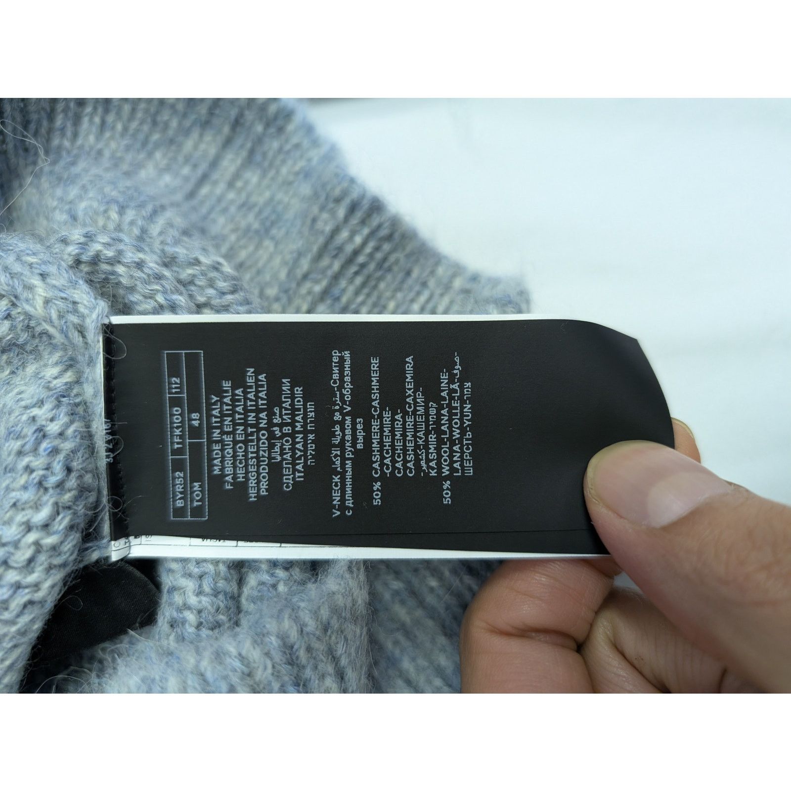 Tom Ford o1rshd1 V-Neck Sweatshirt Sweater in Grey Size US M / EU 48-50 / 2 - 14 Thumbnail