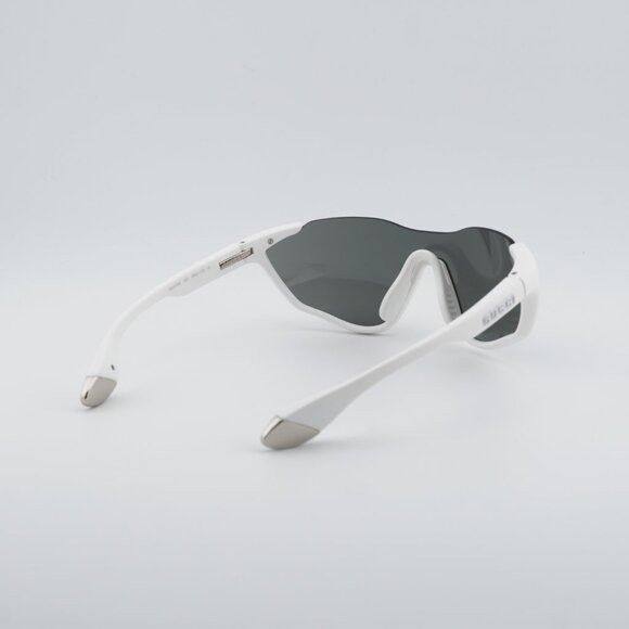 Gucci Gucci GG2018S 005 Sunglasses Matte Solid White Shield Frame Size ONE SIZE - 3 Thumbnail