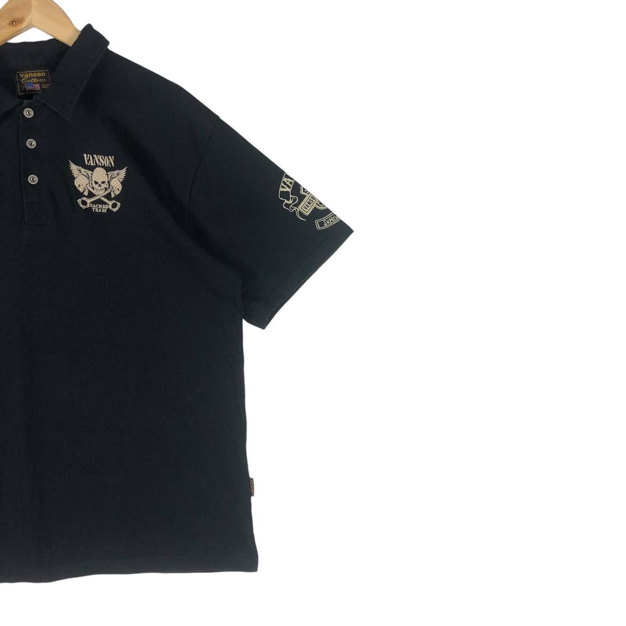Vanson Leathers × Vintage Vintage Vanson Motorcycles Polo Shirt Big Embroidered Logo Size US XXL / EU 58 / 5 - 3 Thumbnail
