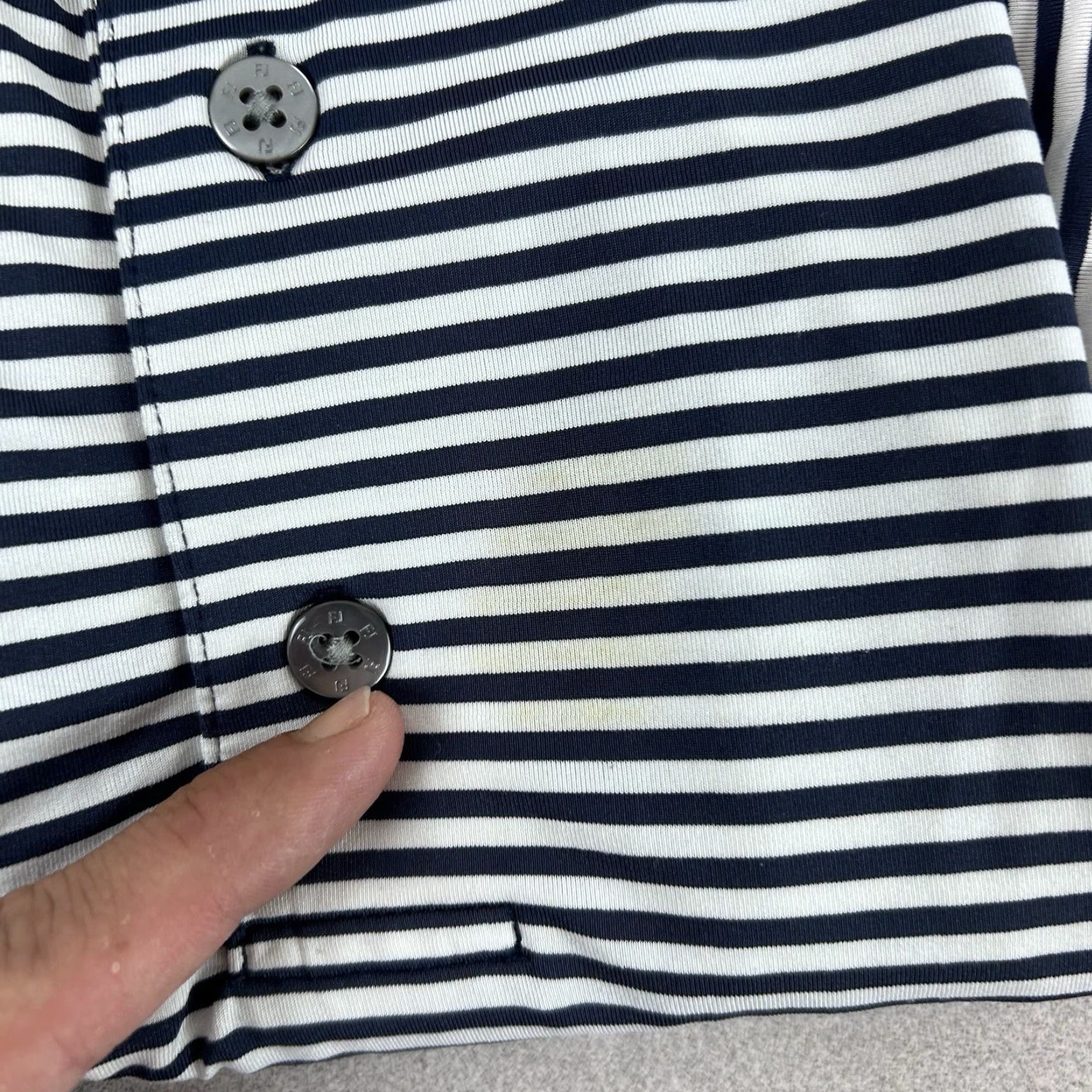 Footjoy Footjoy Polo Shirt Large Blue White ProDry Performance Lisle Golf Stain Size US L / EU 52-54 / 3 - 5 Thumbnail