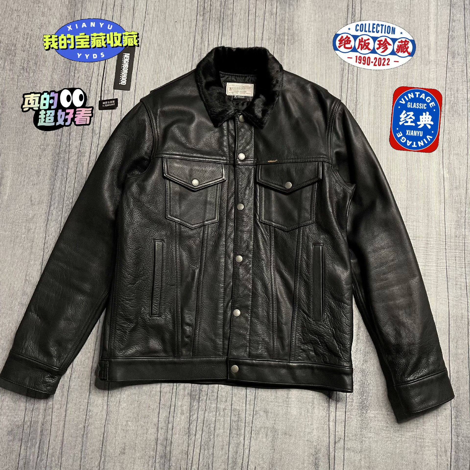 Neighborhood Retro Black Leather Jacket M Men Size US M / EU 48-50 / 2 - 1 Thumbnail