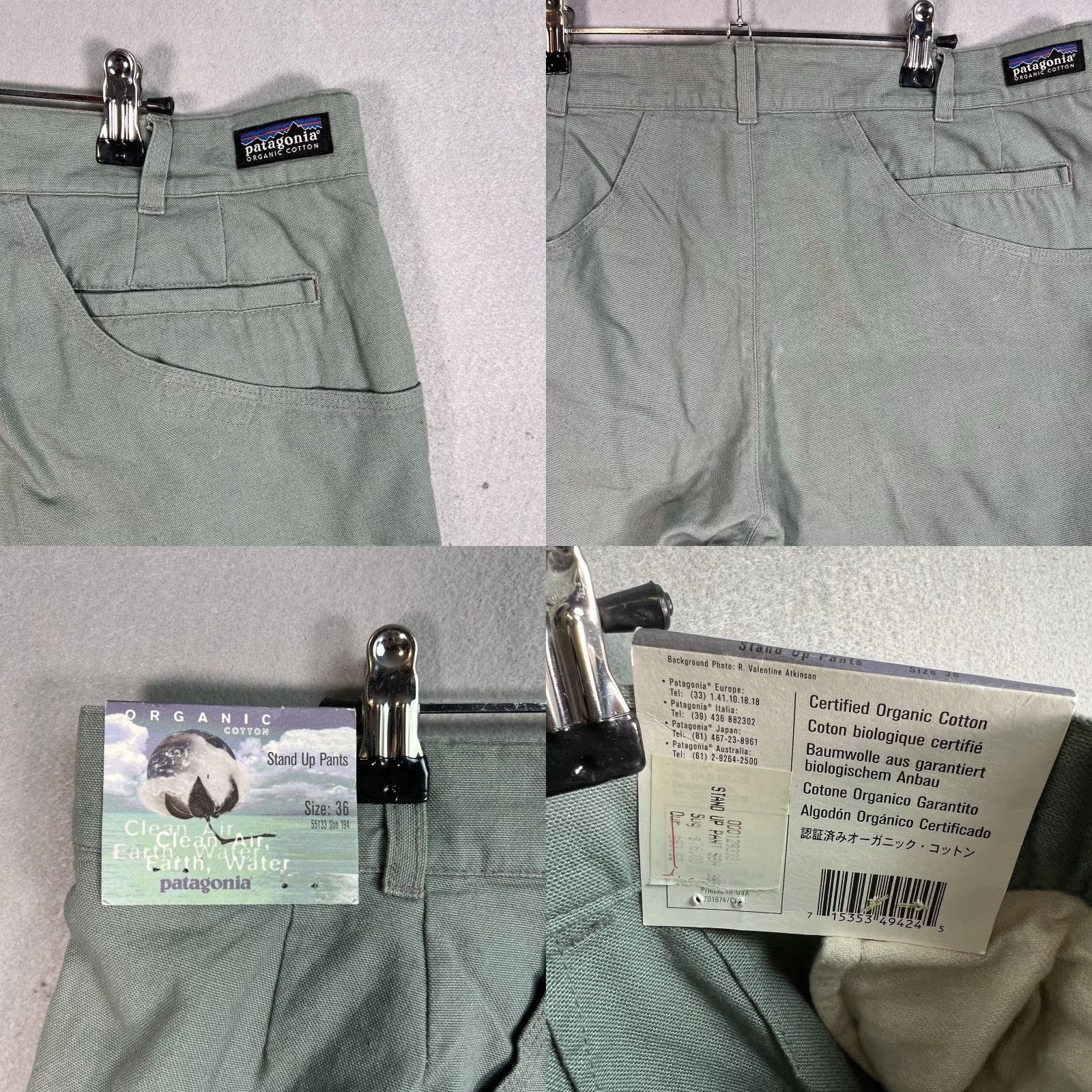 Patagonia VINTAGE Patagonia Stand Up Pants Adult 36 Green Organic Cotton Workwear Carpenter Mens Pants 36 Green Regular Inseam 34 Size US 36 / EU 52 - 8 Thumbnail