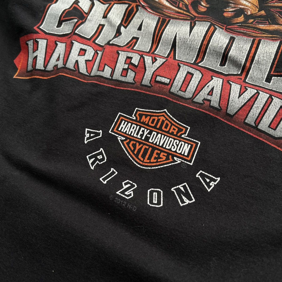 Harley Davidson × Vintage Vintage Harley Davidson chandler Black T-shirt faded Size US S / EU 44-46 / 1 - 6 Thumbnail