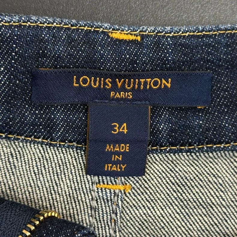 Louis Vuitton Louis Vuitton Washed blue leather patchwork denim shorts 25 Size 33" - 5 Thumbnail
