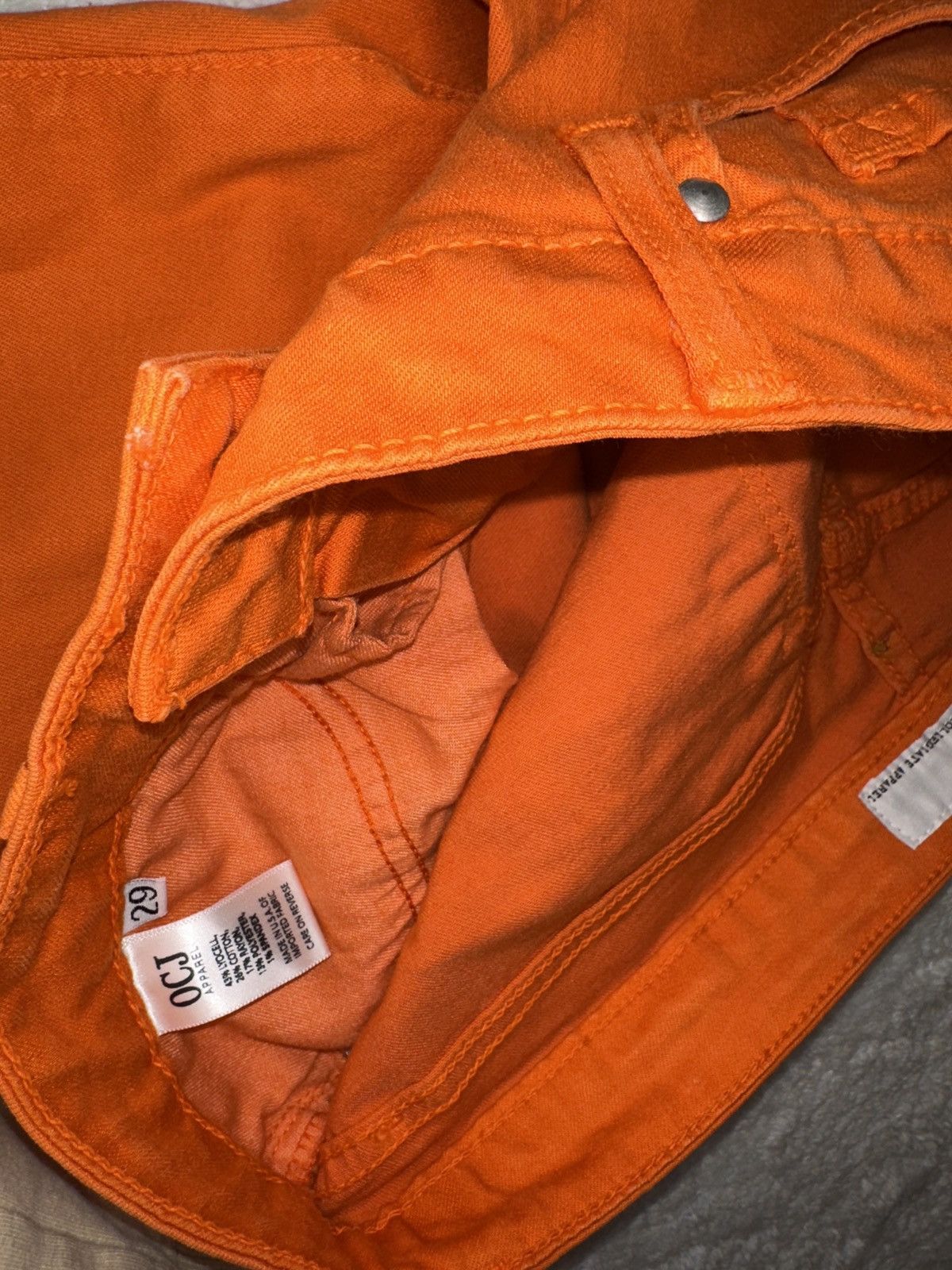 Vintage OCJ Jeans Y2K low rise orange kick-flare ultra slim thighs Size 29" - 4 Thumbnail